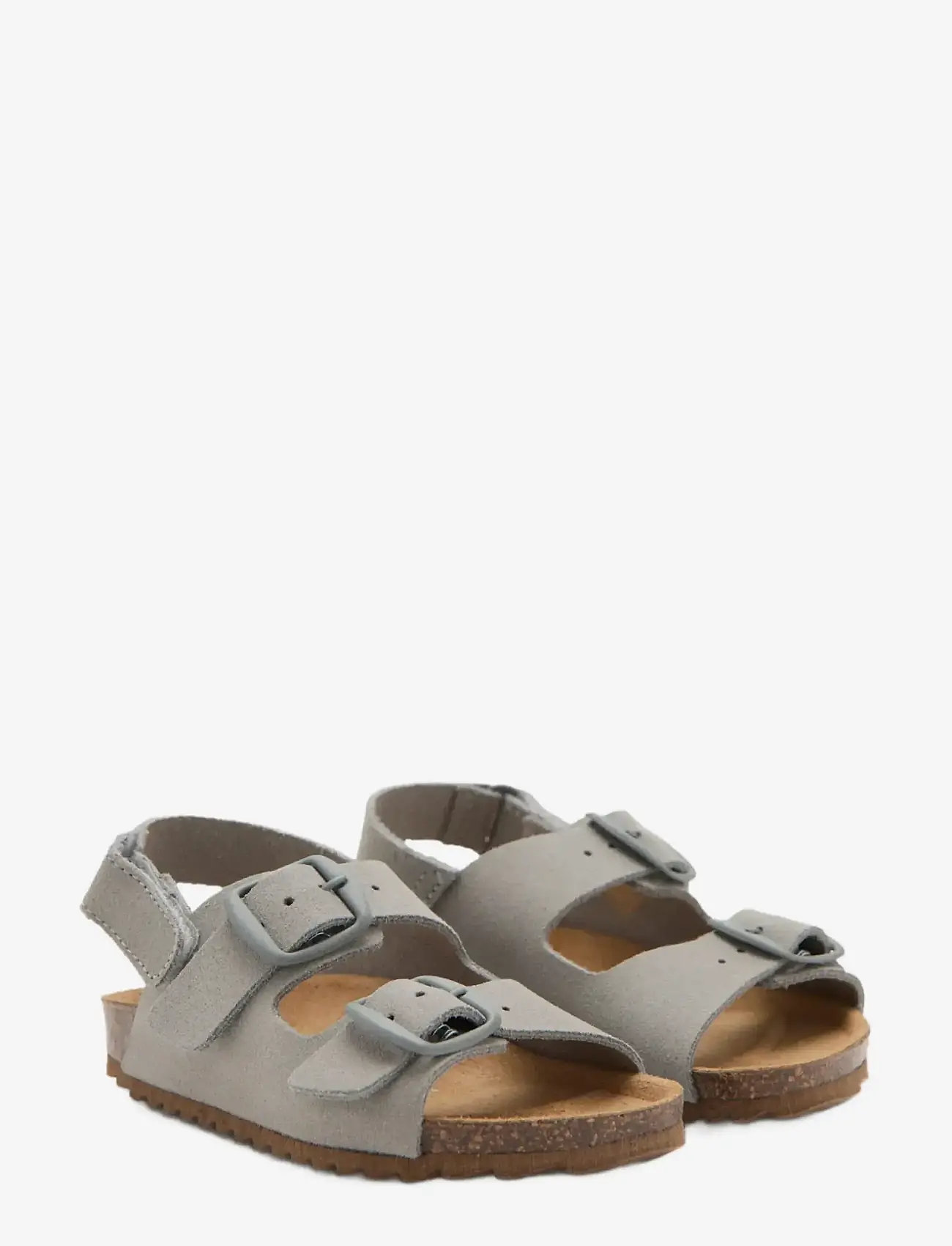 Mango - Buckles leather sandal - sandaler - grey - 1