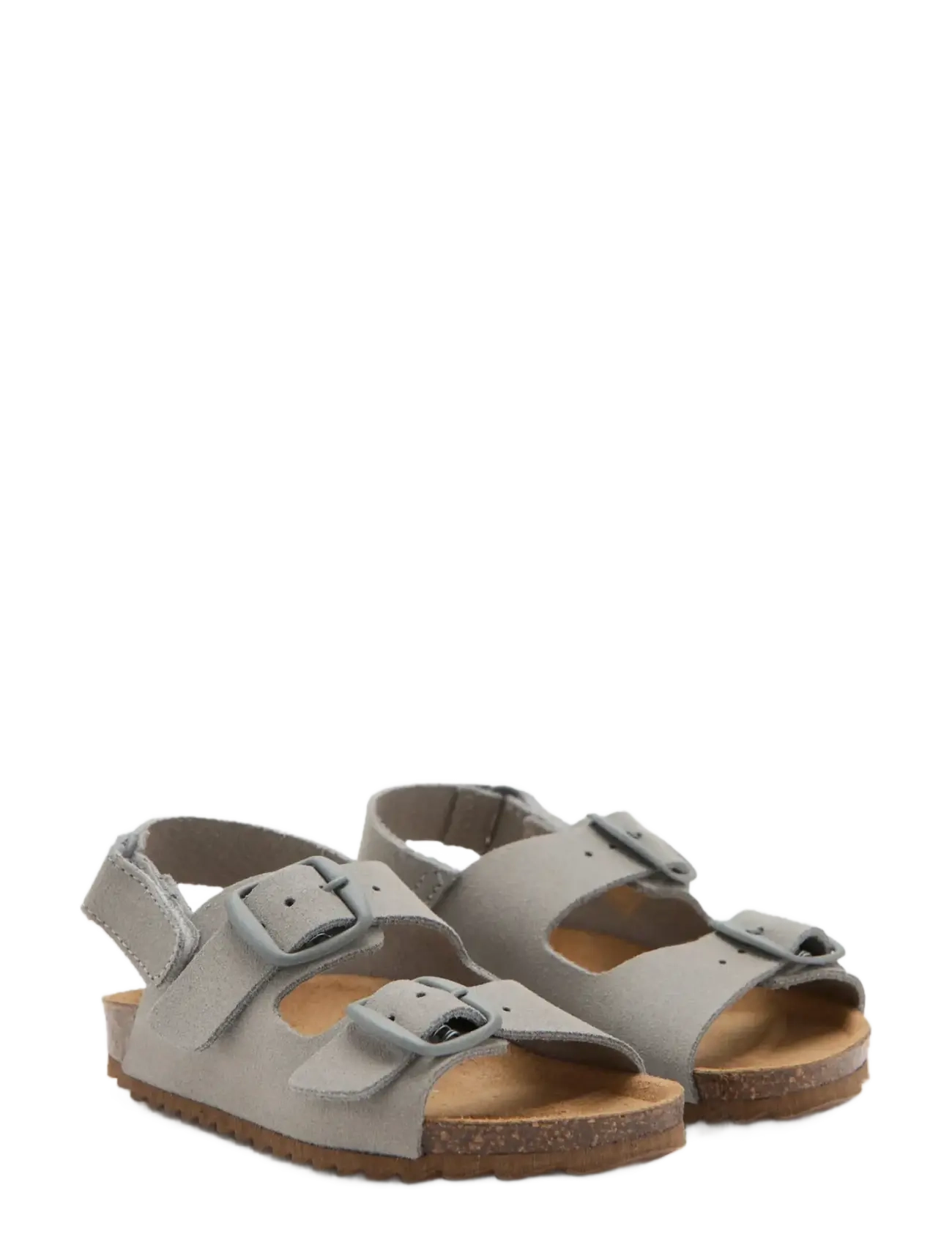 Mango - Buckles leather sandal - sandaler - grey - 1