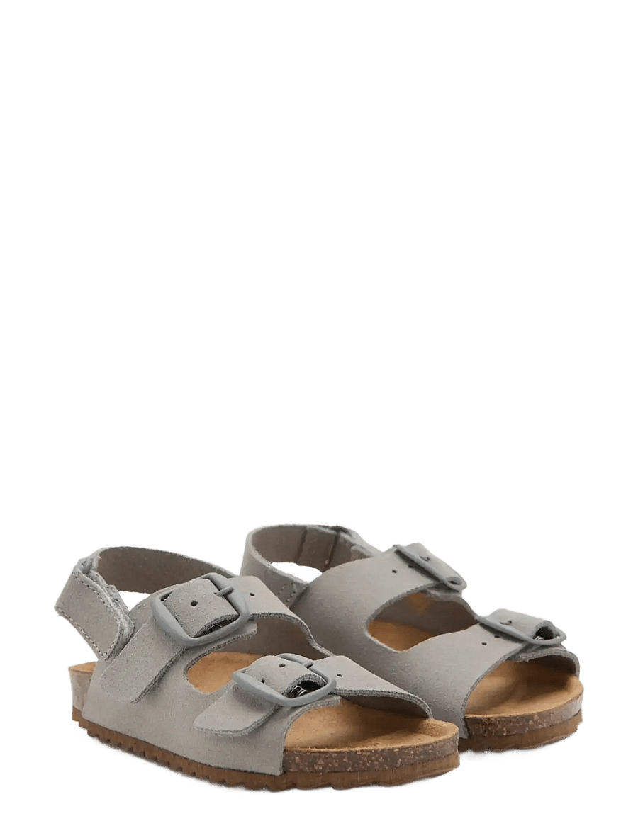 Mango - Buckles leather sandal - sandaler - grey - 1