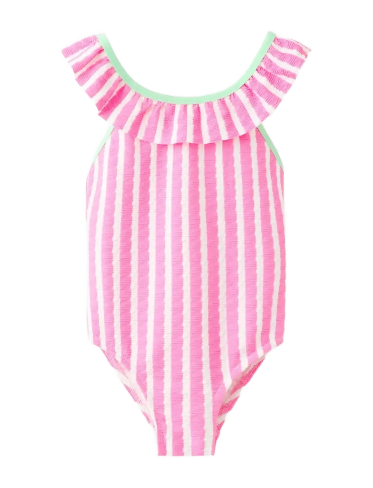 Mango Ruffle Striped Swimsuit, 3-4, Bademode, Rosa - Swimsuits, Kinder