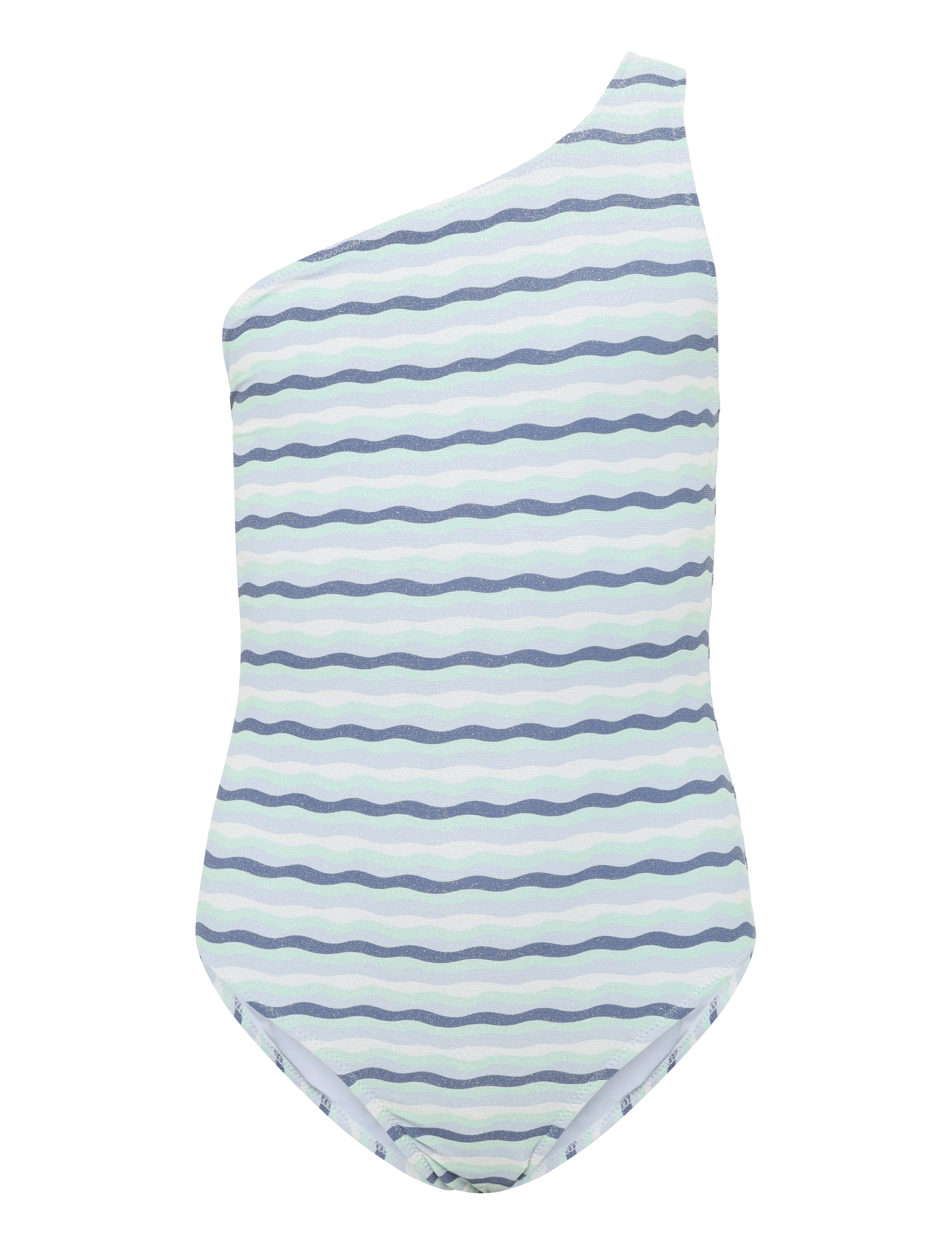Mango Asymmetric striped swimsuit - Badkläder - MEDIUM BLUE / blue