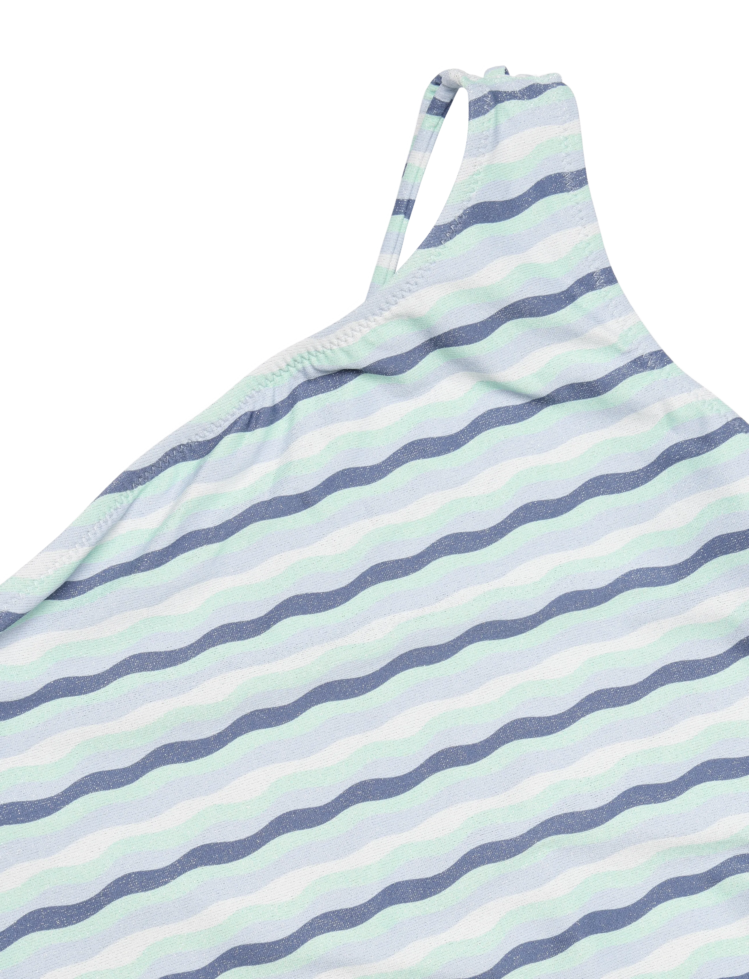 Mango - Asymmetric striped swimsuit - medium blue - 2
