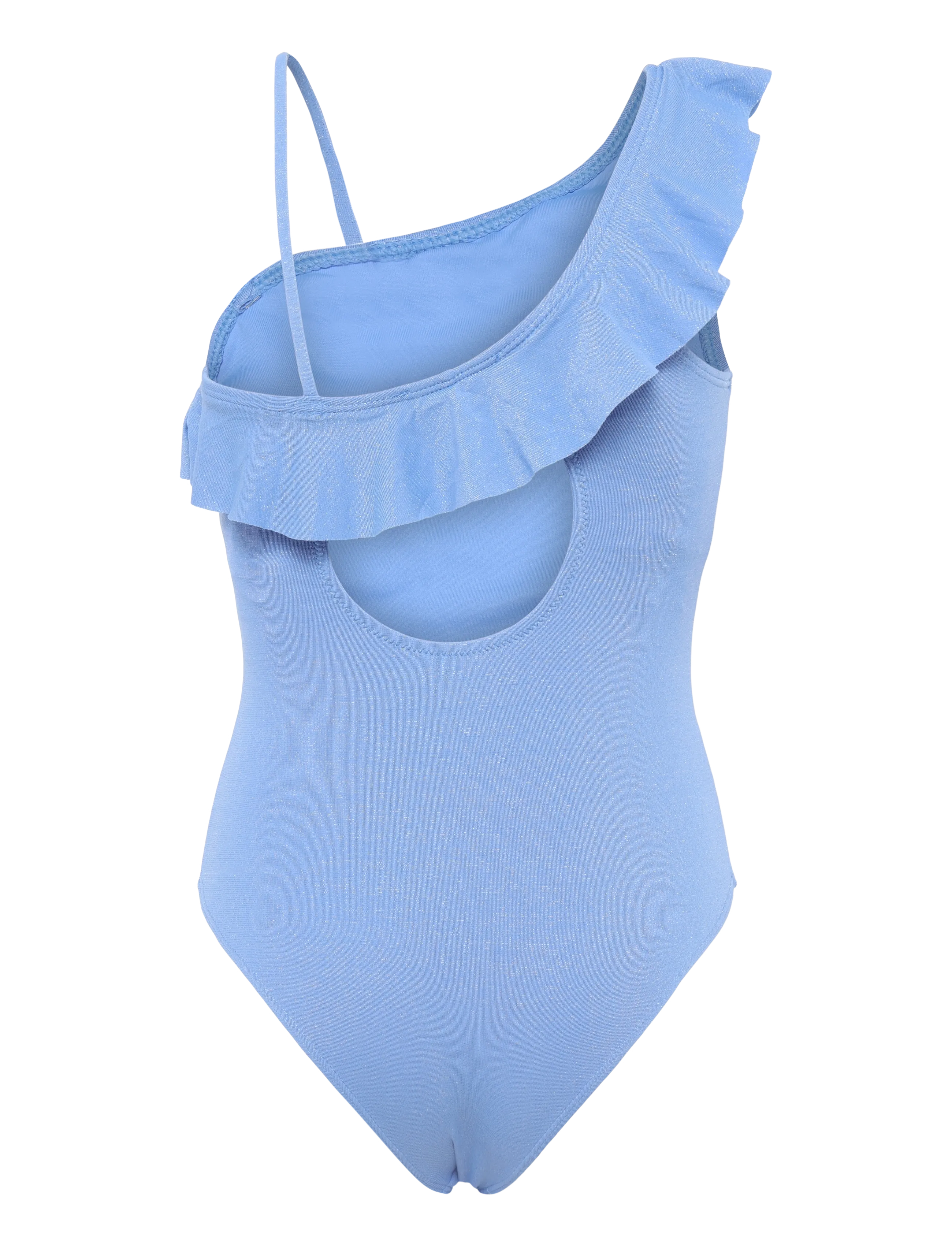 Mango - Asymmetric ruffle swimsuit - badedragter - medium blue - 1