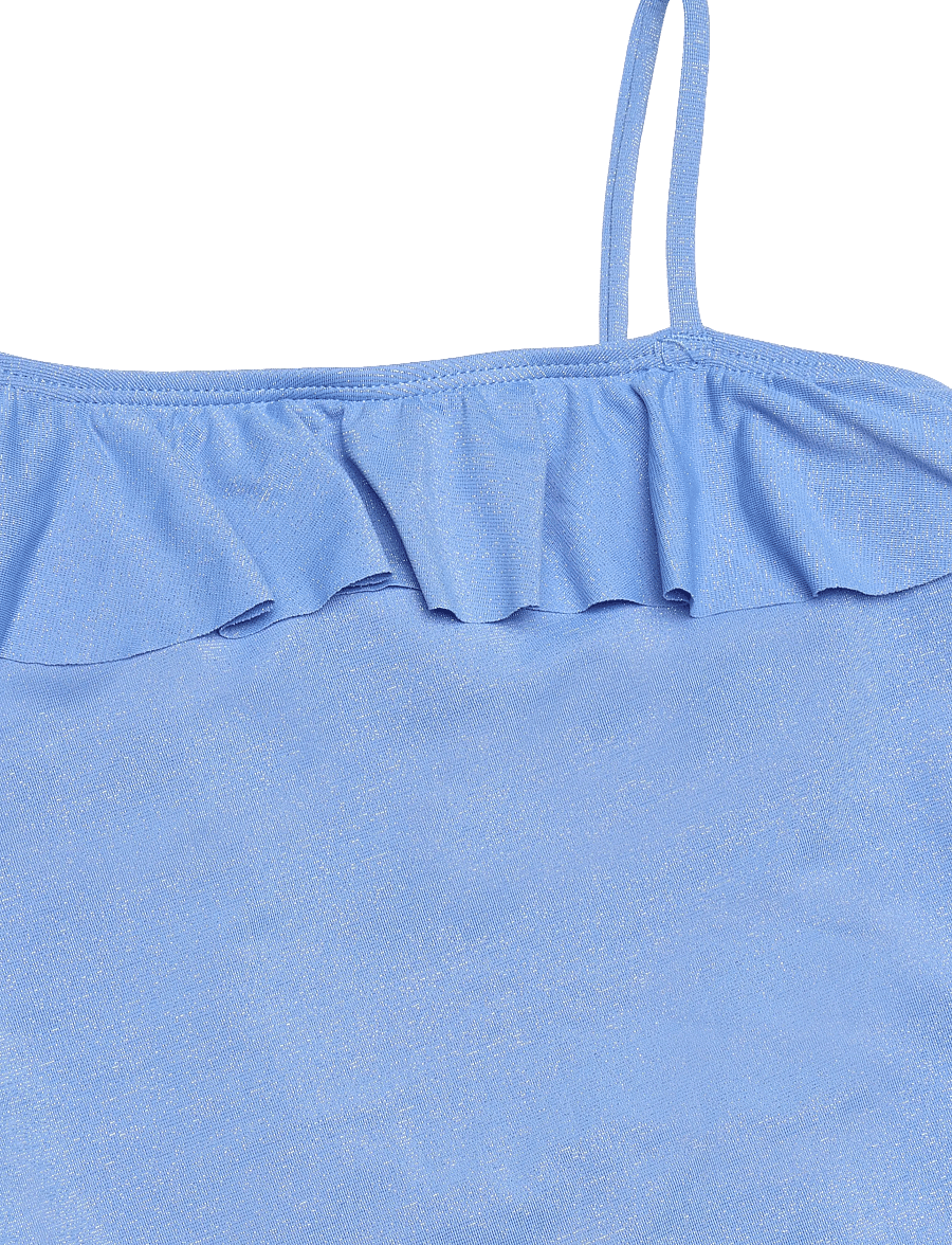 Mango - Asymmetric ruffle swimsuit - badedragter - medium blue - 2