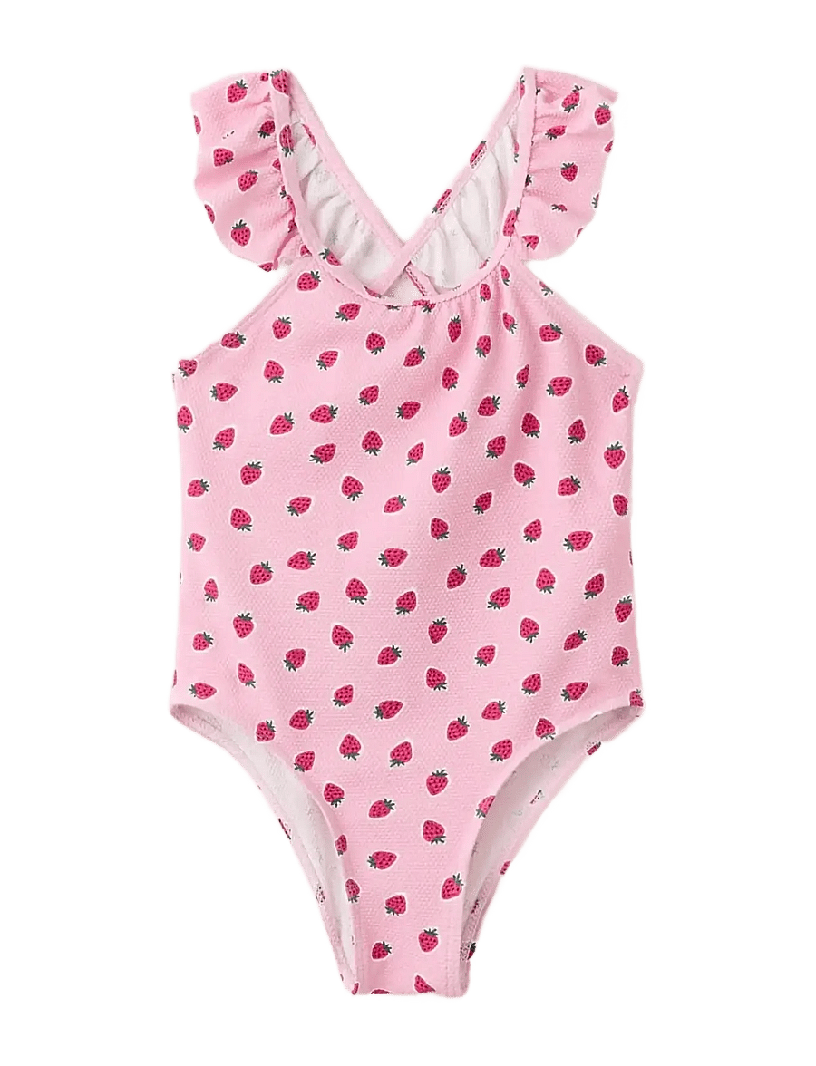 Mango - Strawberry print swimsuit - baddräkter - pink - 0