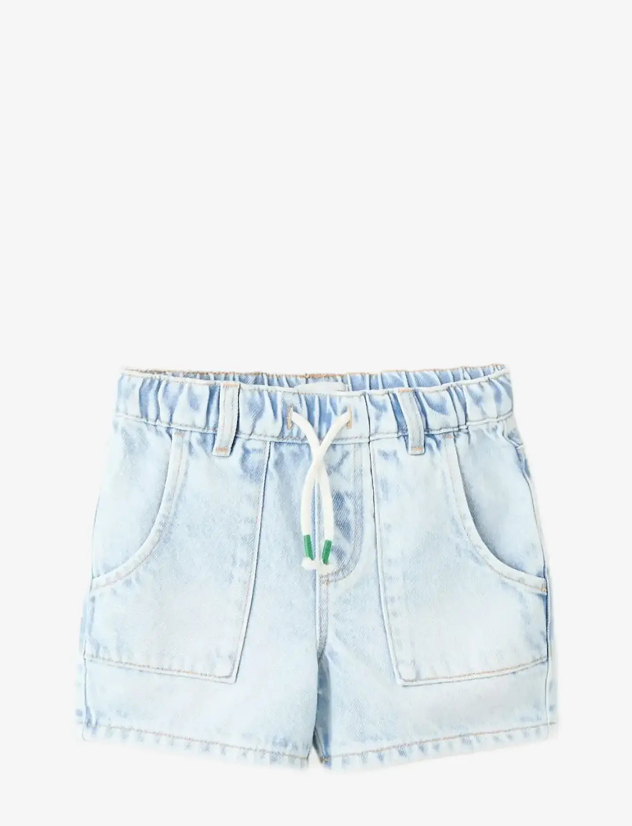 Mango - Denim bermuda shorts with drawstring - jeansshorts - open blue - 1