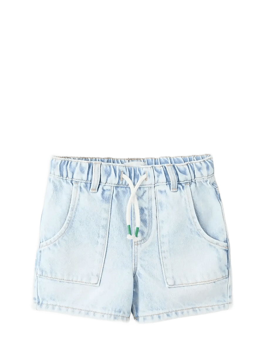 Mango - Denim bermuda shorts with drawstring - jeansshorts - open blue - 1