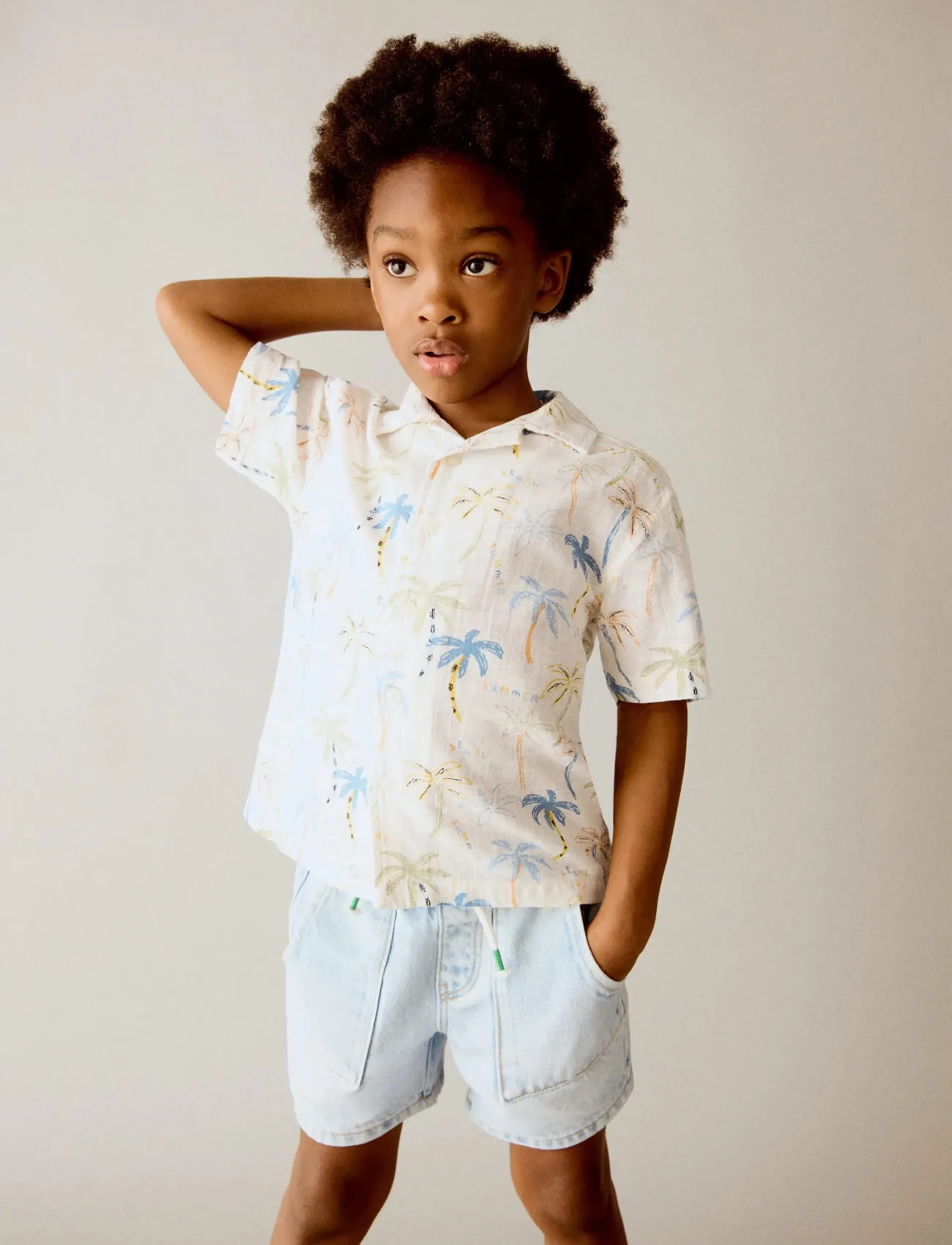 Mango Denim bermuda shorts with drawstring - Shortsit - OPEN BLUE / blue