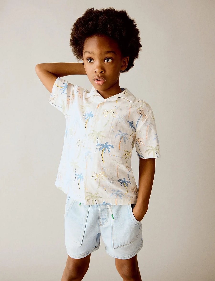 Mango - Denim bermuda shorts with drawstring - jeansshorts - open blue - 0