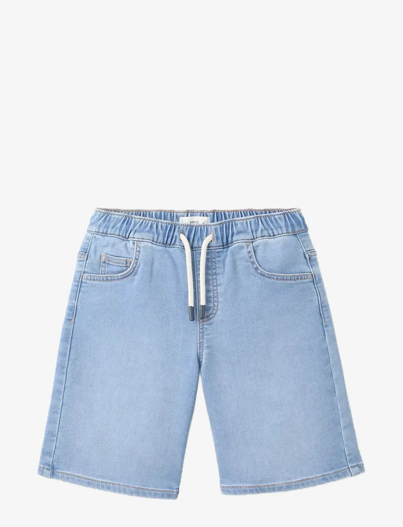 Mango - Elastic waist denim Bermuda shorts - denimshorts - open blue - 0
