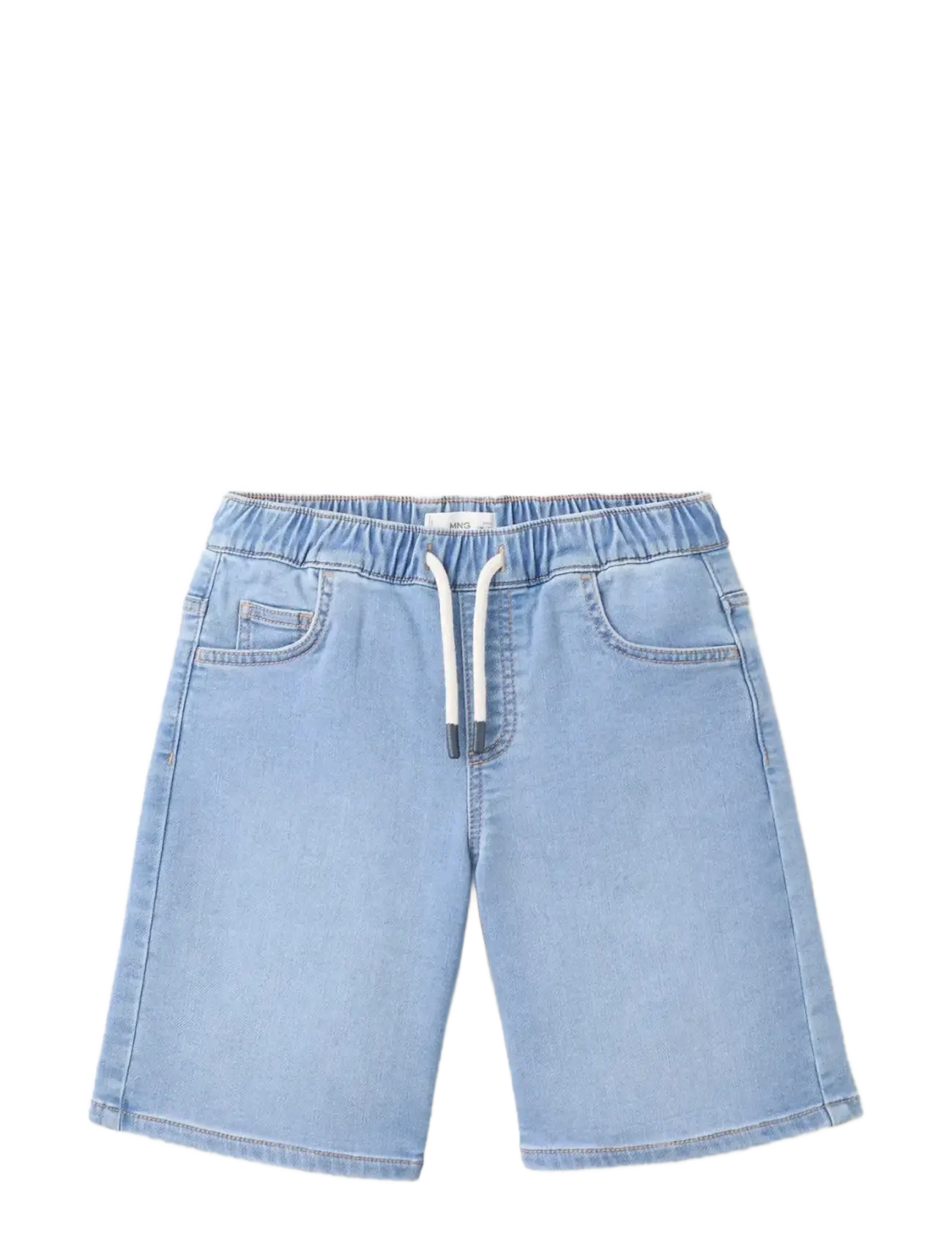 Mango Elastic waist denim Bermuda shorts - Shorts - OPEN BLUE / blue