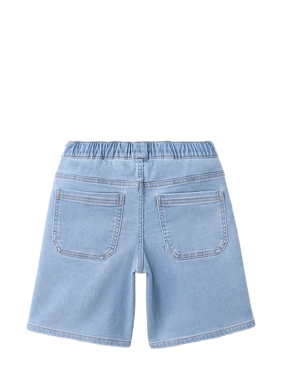 Mango - Elastic waist denim Bermuda shorts - jeansshorts - open blue - 1