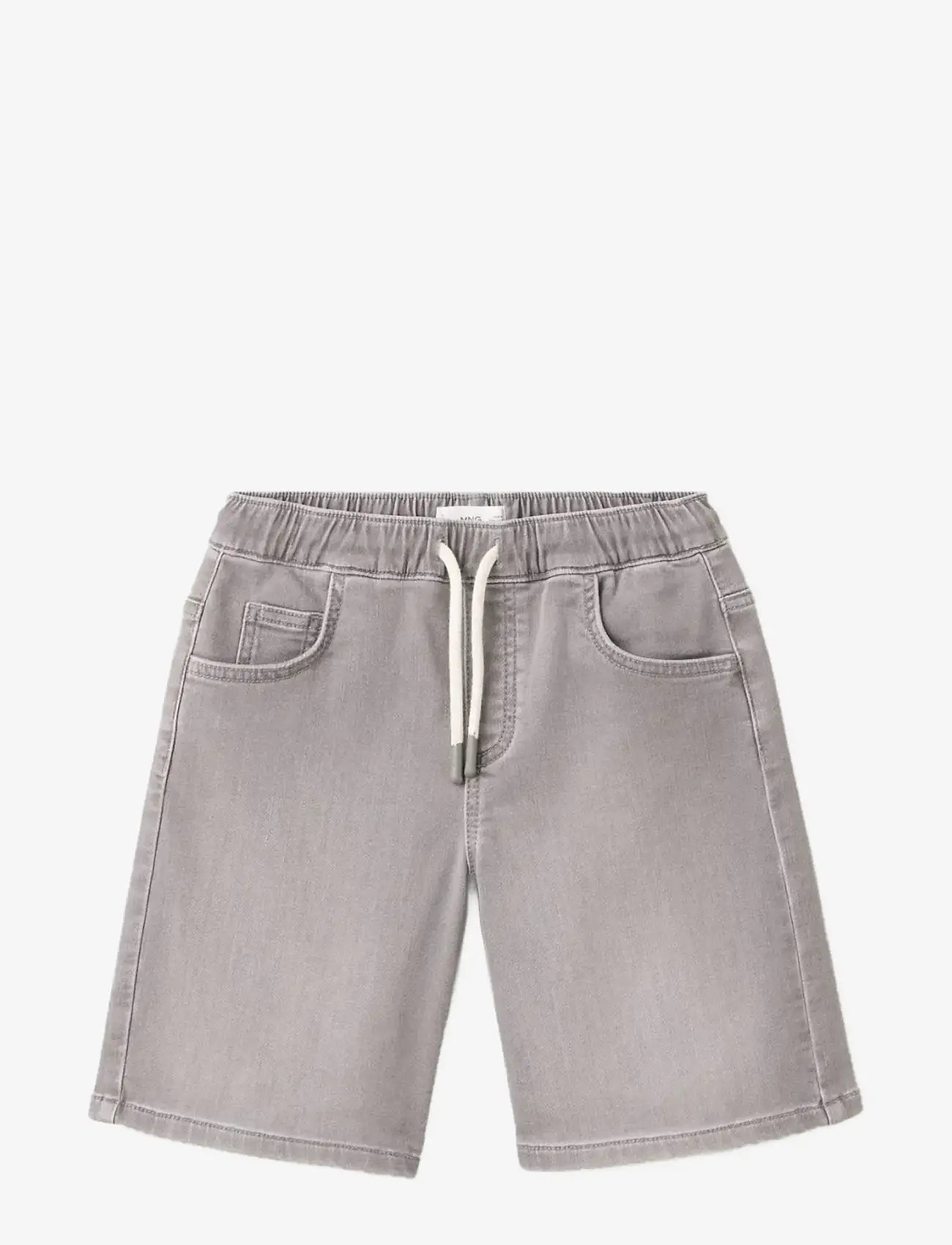 Mango - Elastic waist denim Bermuda shorts - denimshorts - open grey - 0