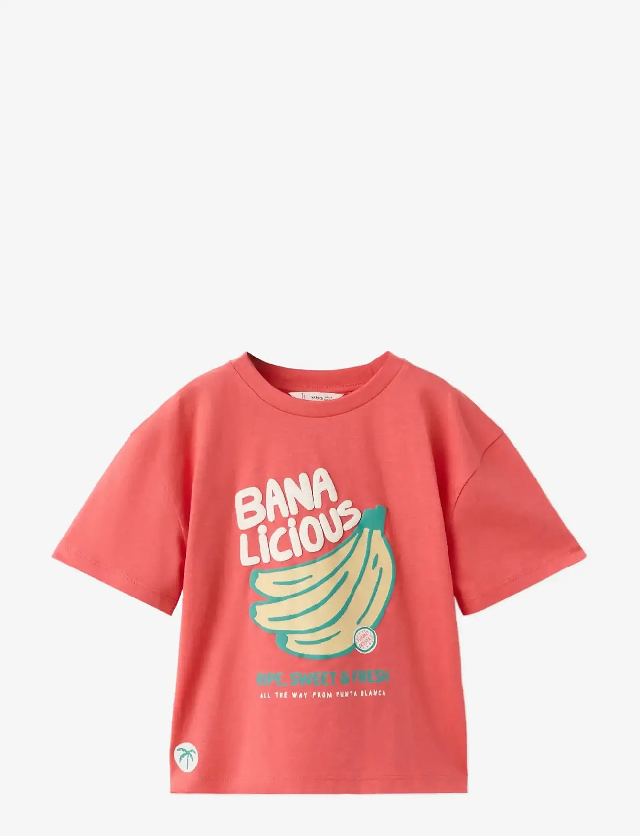Mango - Printed cotton-blend t-shirt - kortærmede t-shirts - bright red - 0