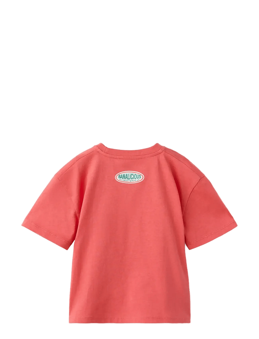 Mango - Printed cotton-blend t-shirt - kortärmade t-shirts - bright red - 1