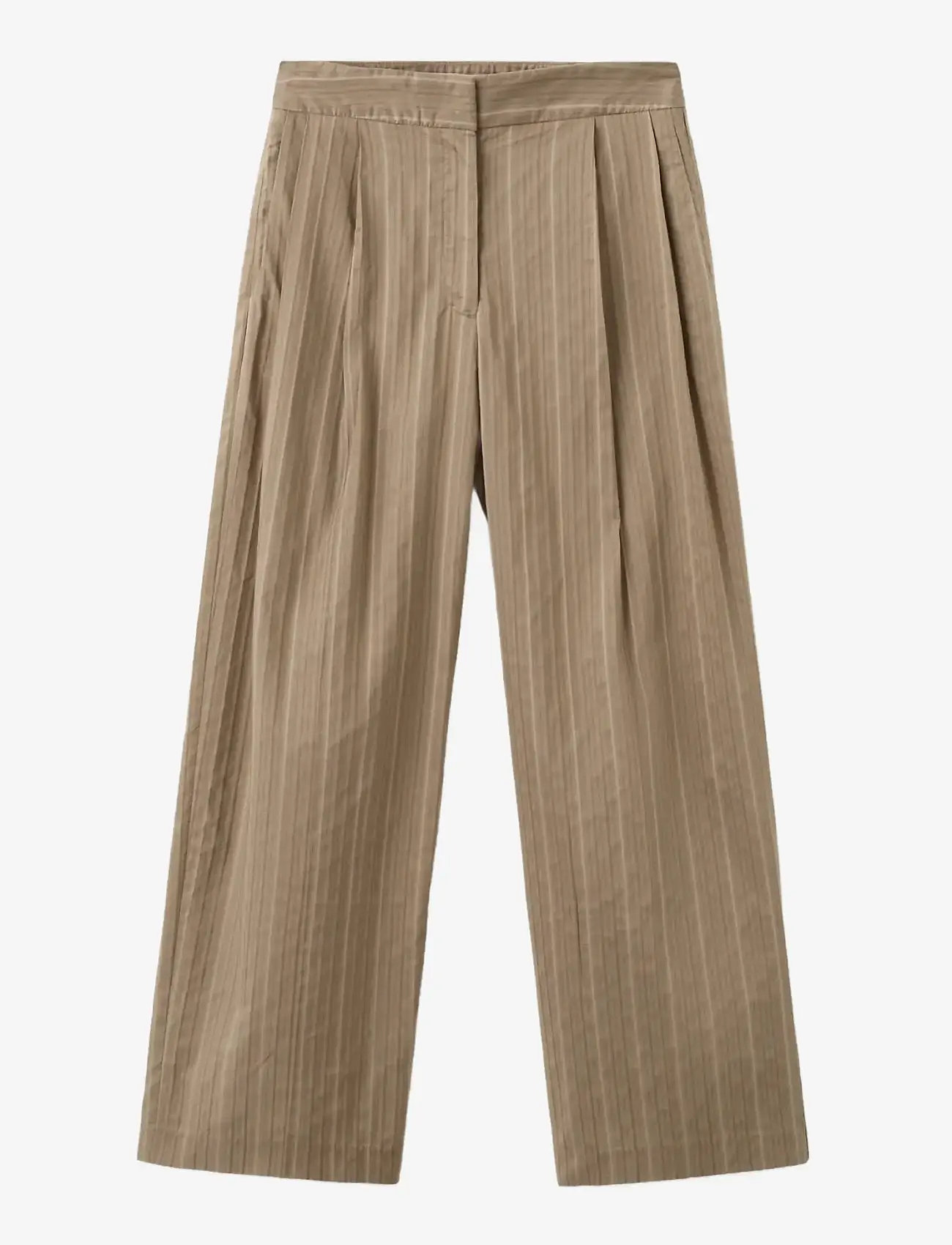 Mango - High-waist straight trousers - bukser med lige ben - brown - 1