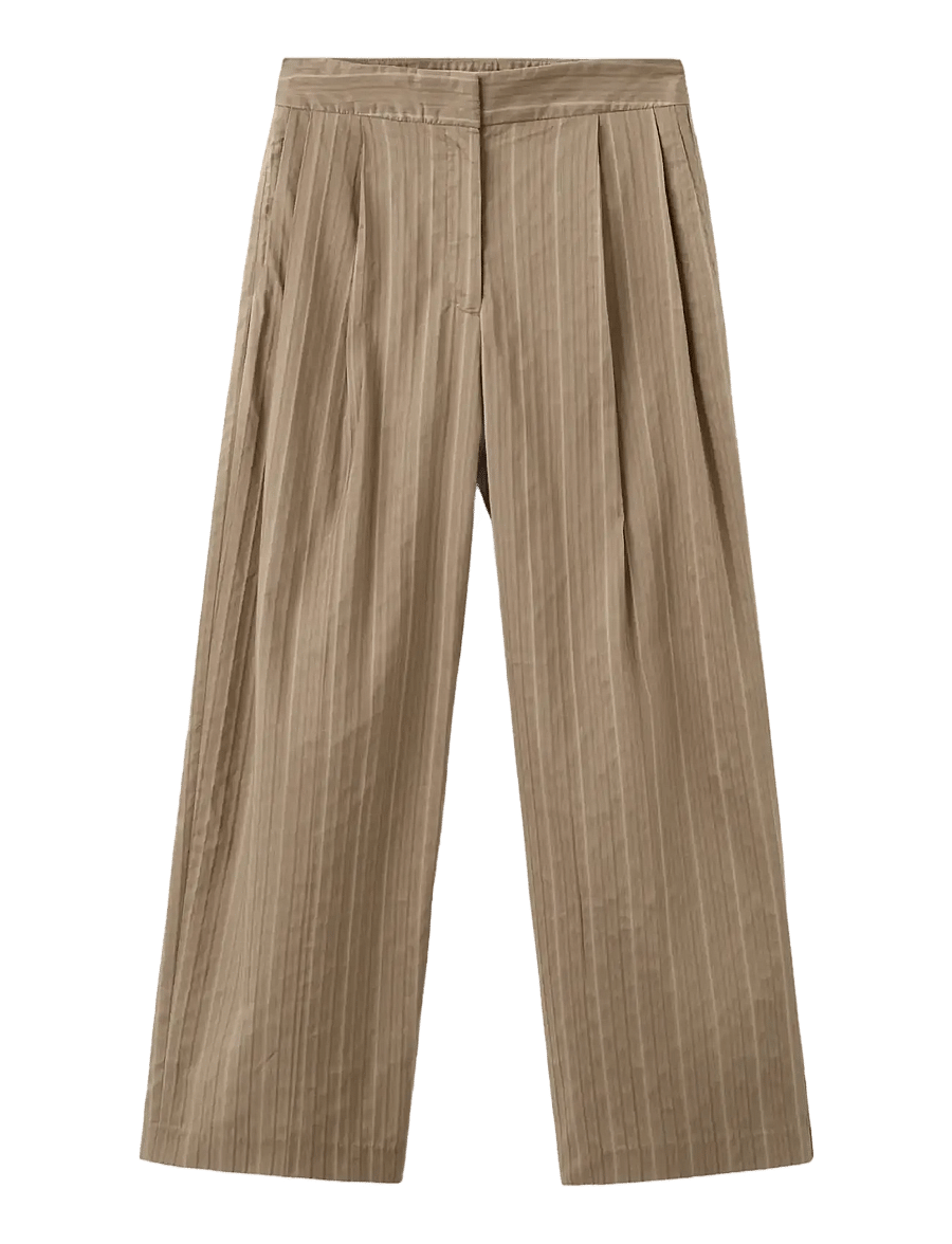 Mango - High-waist straight trousers - raka byxor - brown - 1
