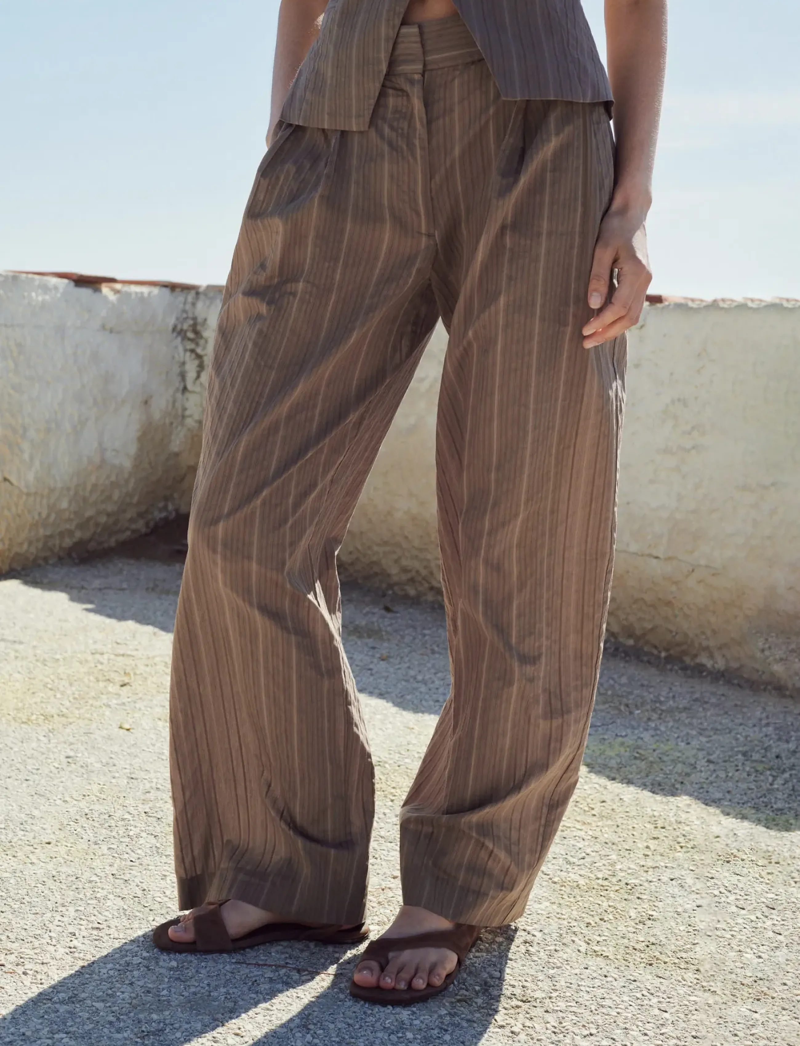 High-Waist Straight Trousers