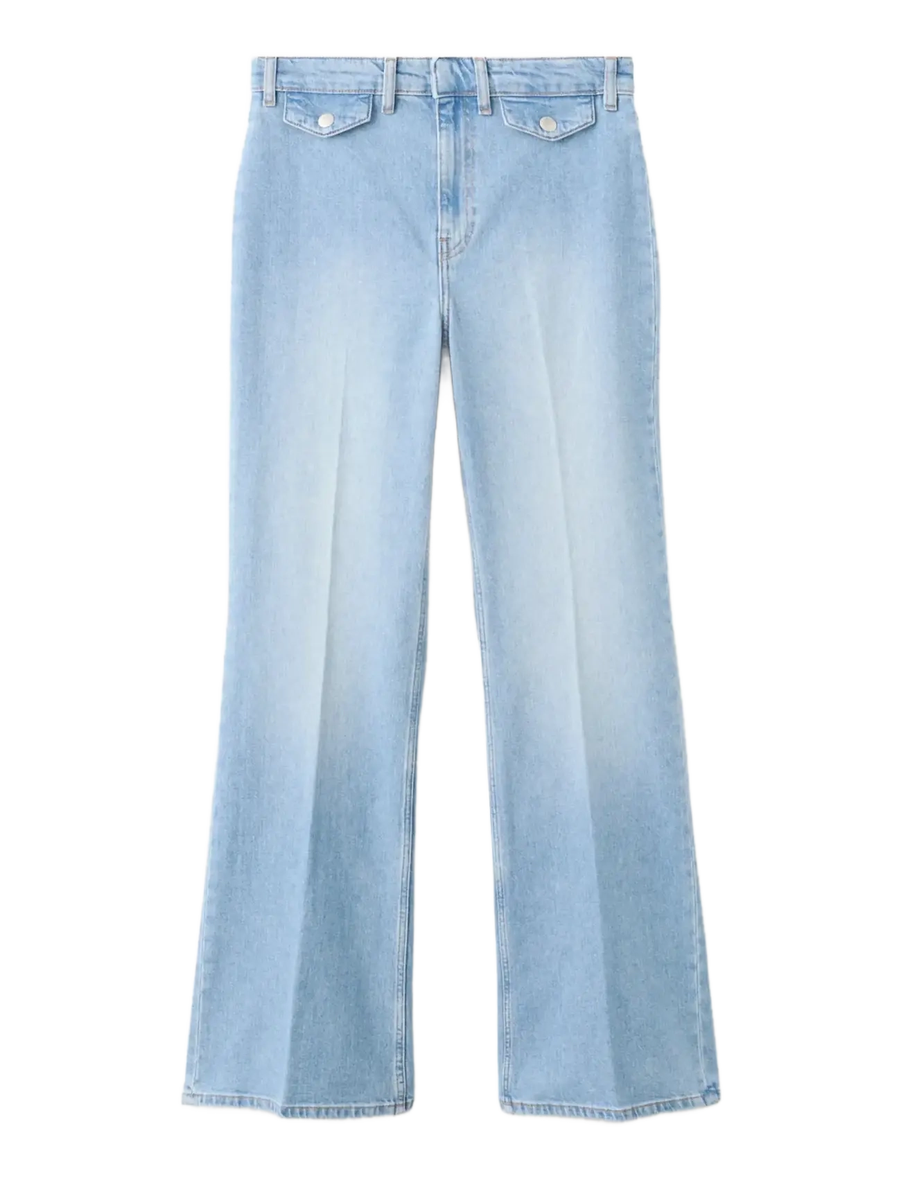 MANGO Wide Bein Mid-Rise Jeans With Pockets Blau - 38 - Damen