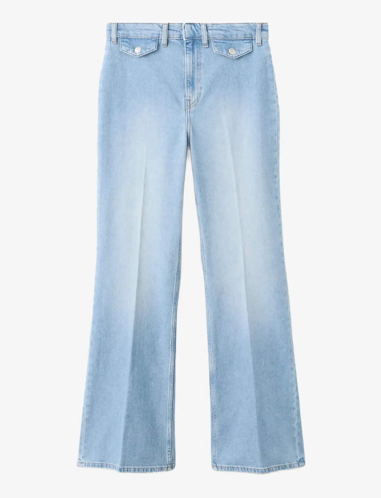 Mango - Wide leg mid-rise jeans with pockets - brede jeans - open blue - 1
