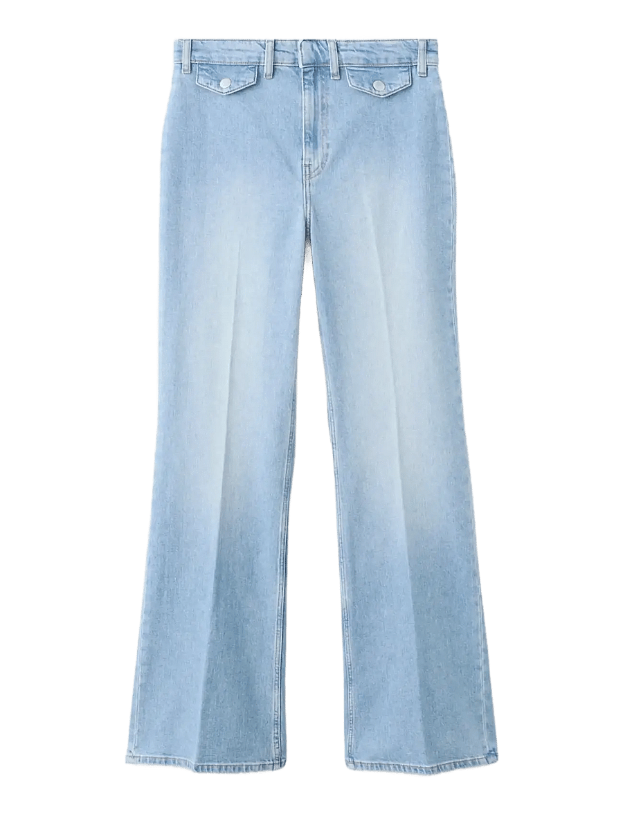 Mango - Wide leg mid-rise jeans with pockets - vida jeans - open blue - 1