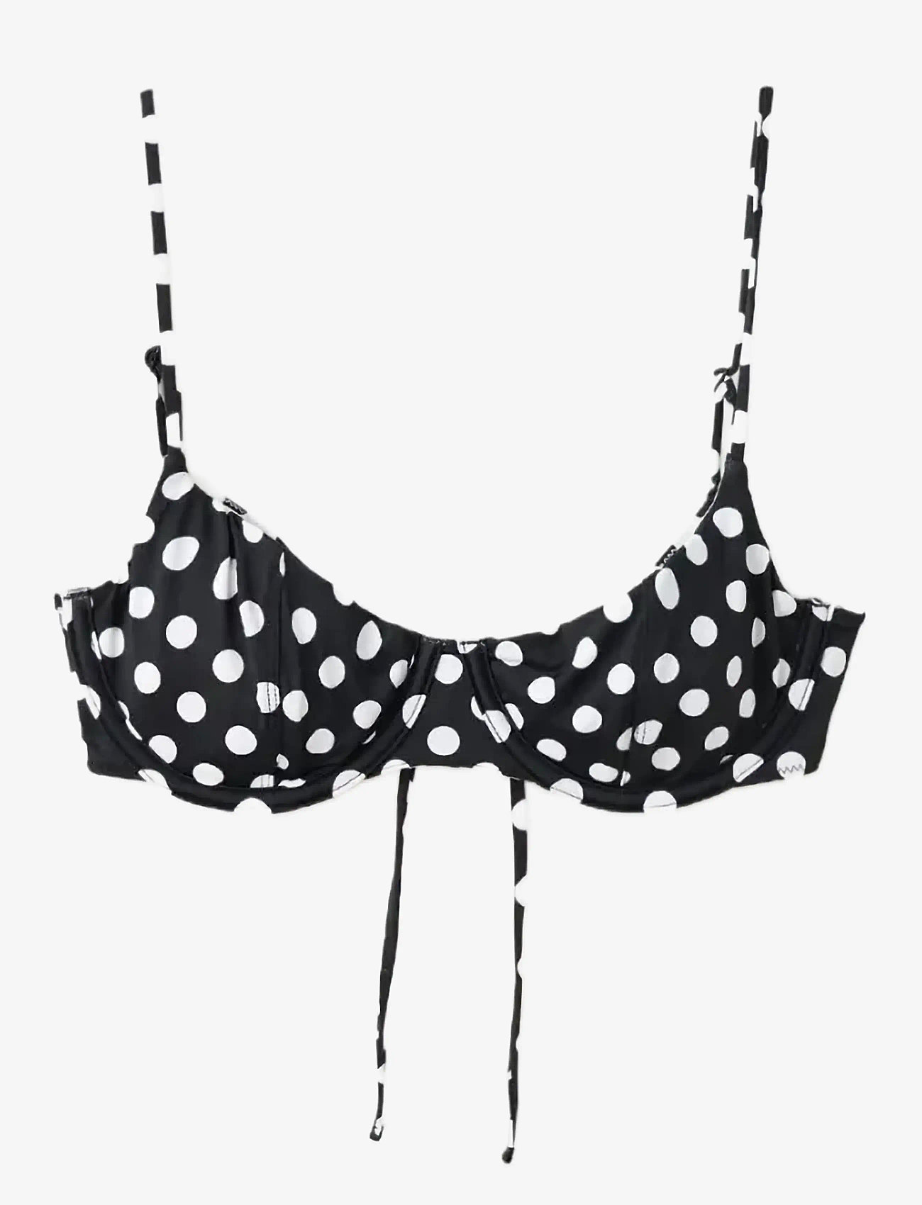 Mango - Reversible polka dot underwire bikini top - bikinitoppar med bygel - black - 1