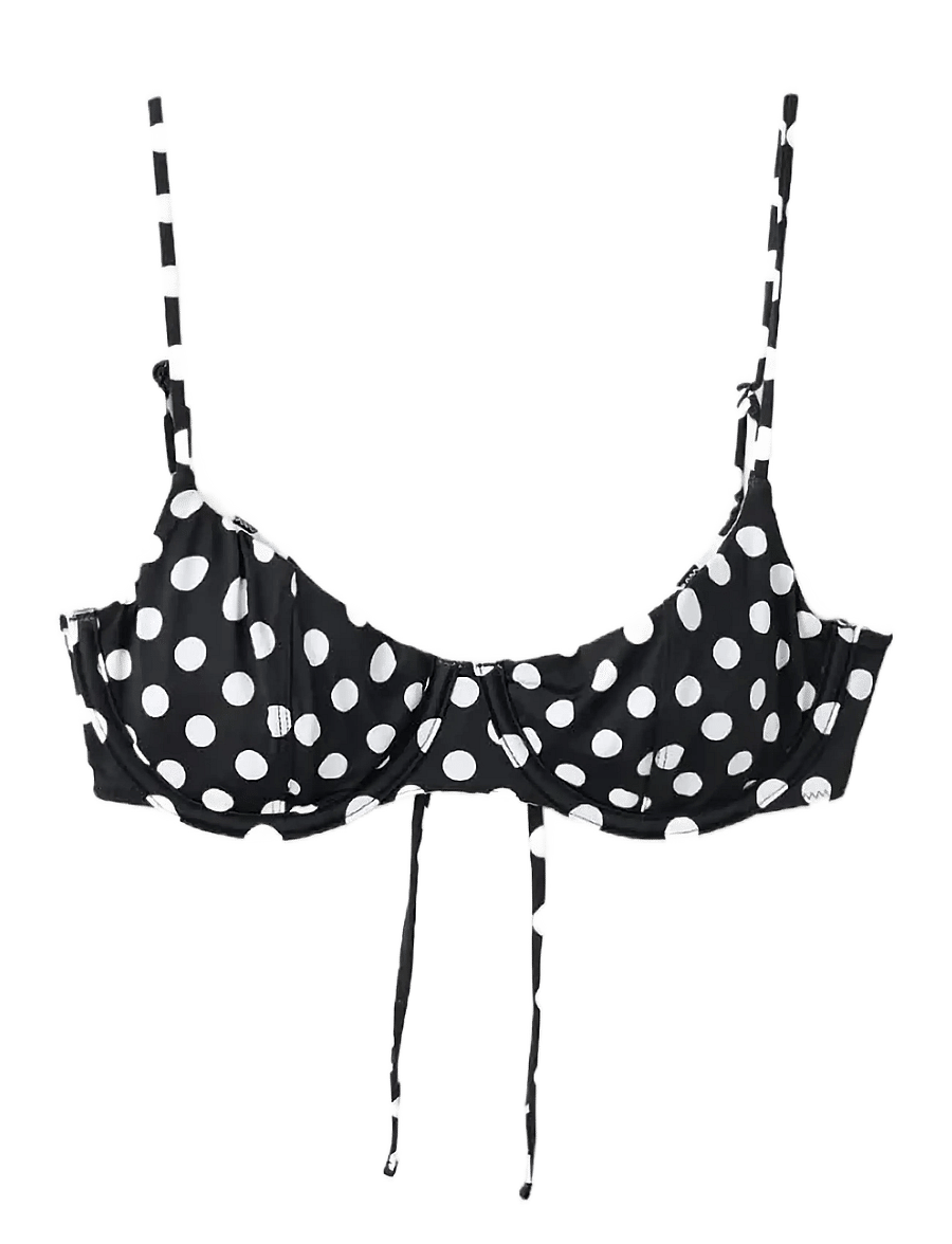Mango - Reversible polka dot underwire bikini top - bikinitoppe med bøjle - black - 1
