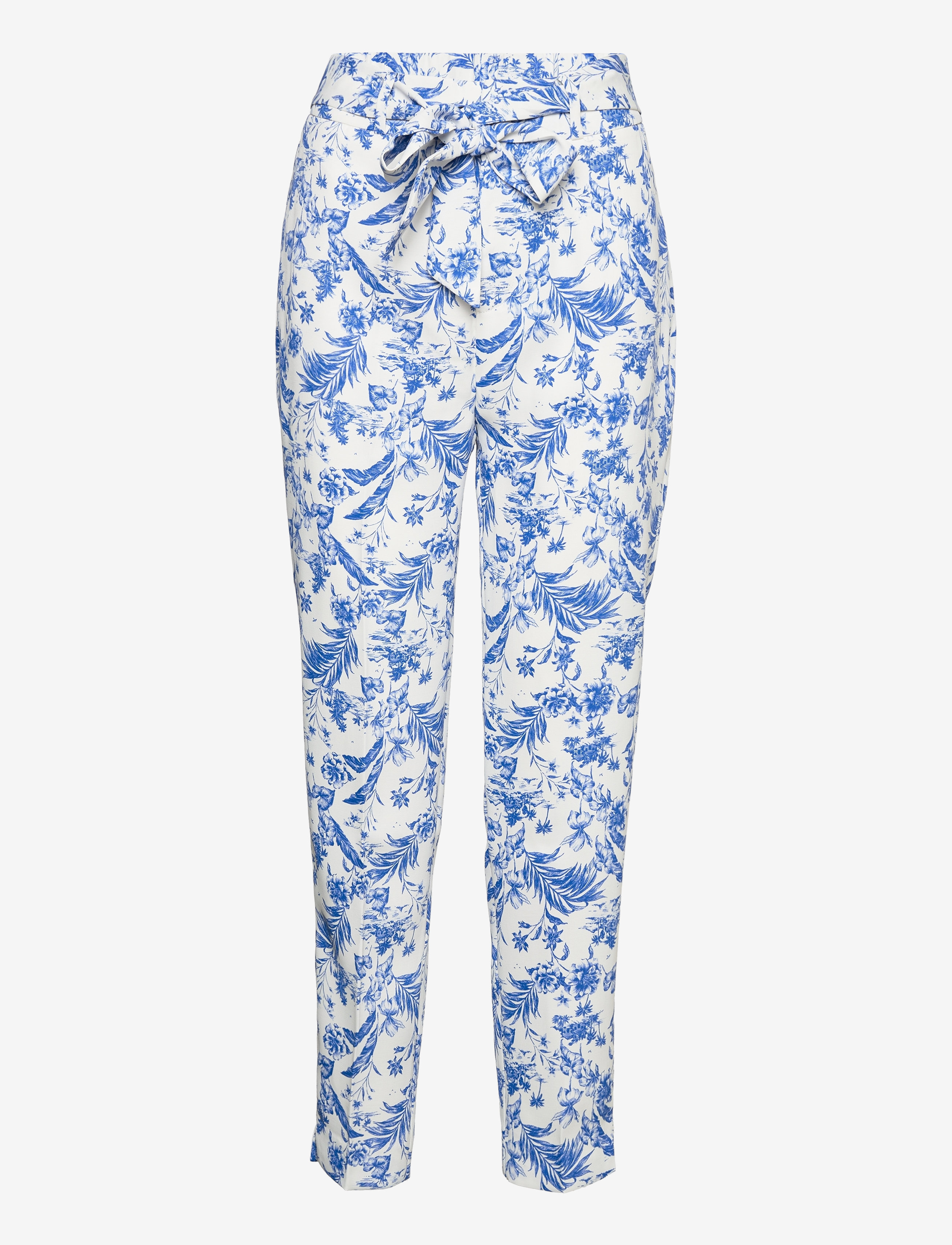 Mango - Bow printed trouser - slim fit trousers - offwhite - 0
