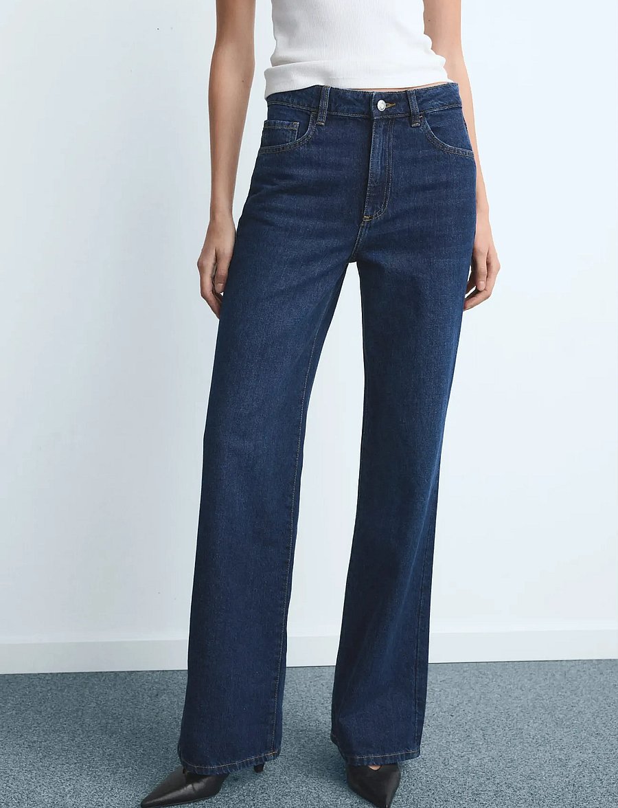 Mango - Danila high-waisted wide leg jeans - vida jeans - open blue - 0
