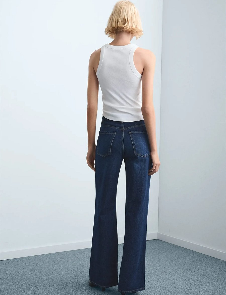 Mango - Danila high-waisted wide leg jeans - brede jeans - open blue - 2