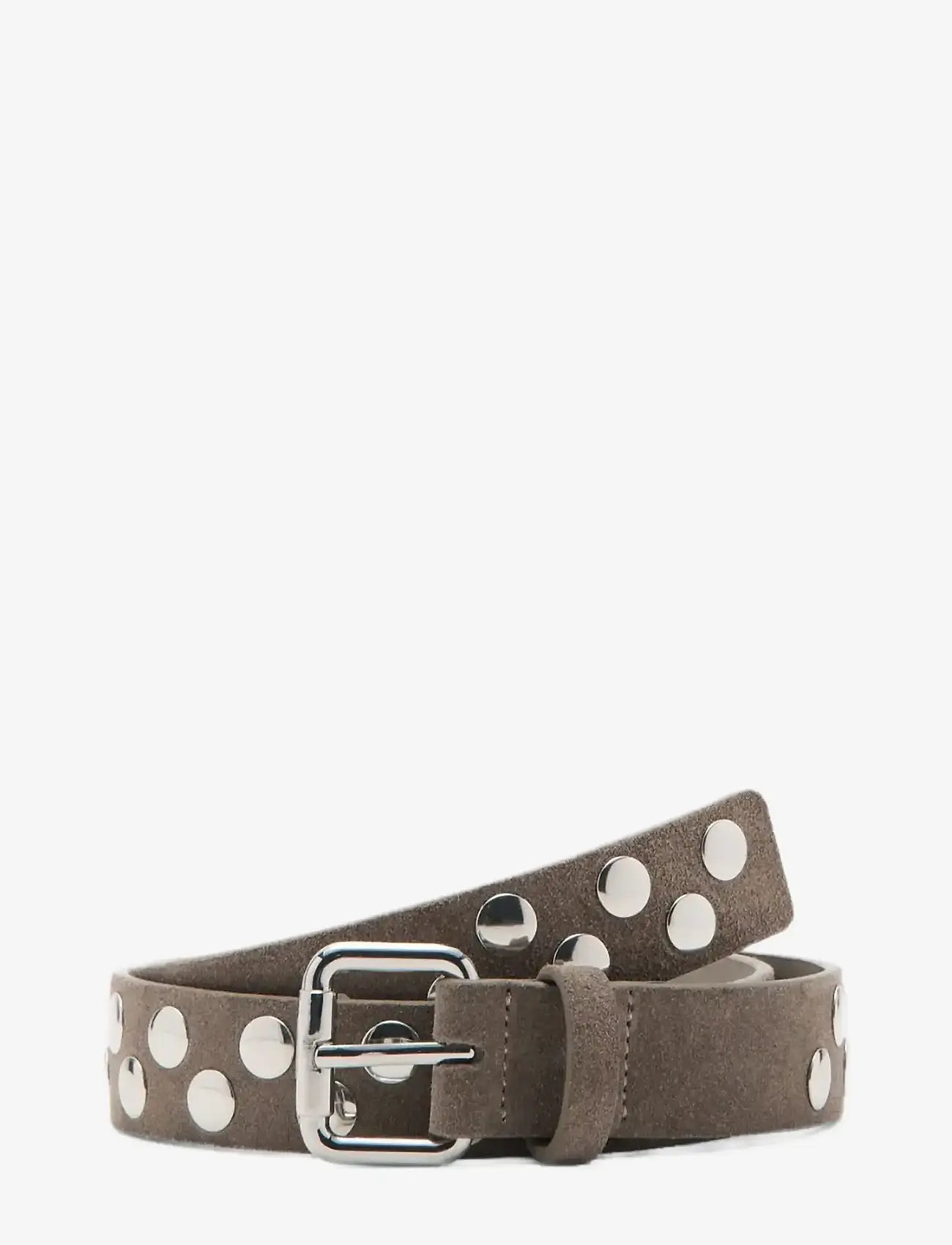 Mango - Suede belt with studs - laveste priser - medium brown - 0