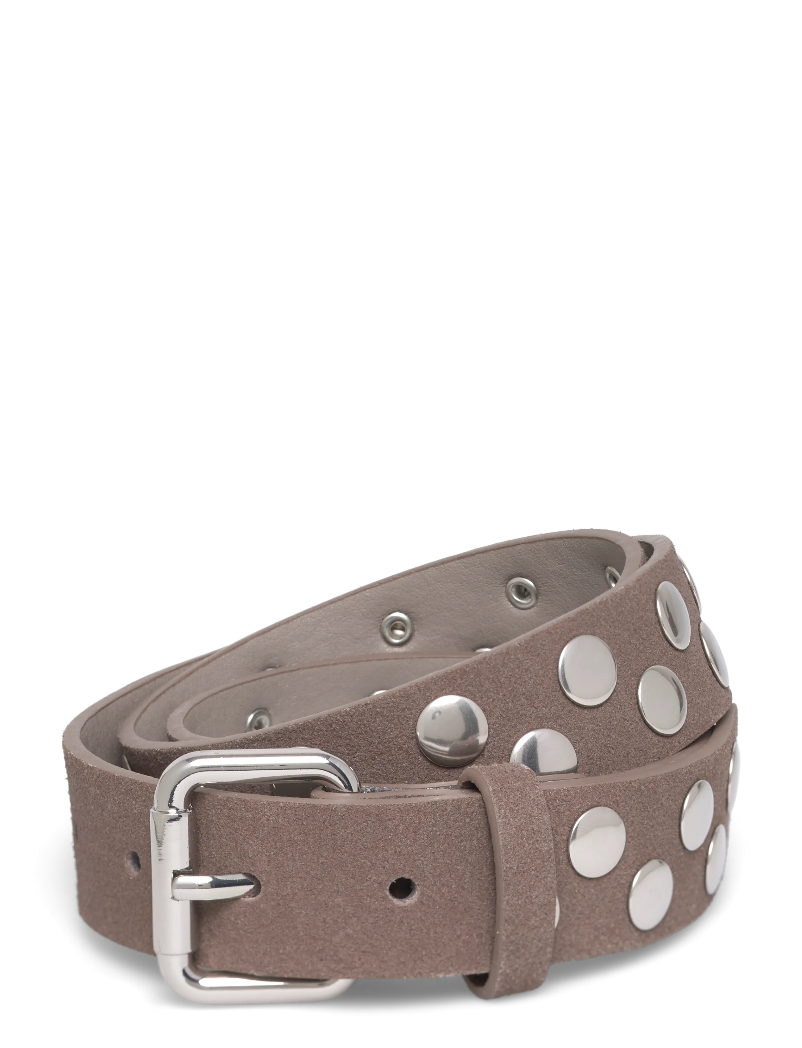 Mango Suede belt with studs - Gürtel - MEDIUM BROWN / brown