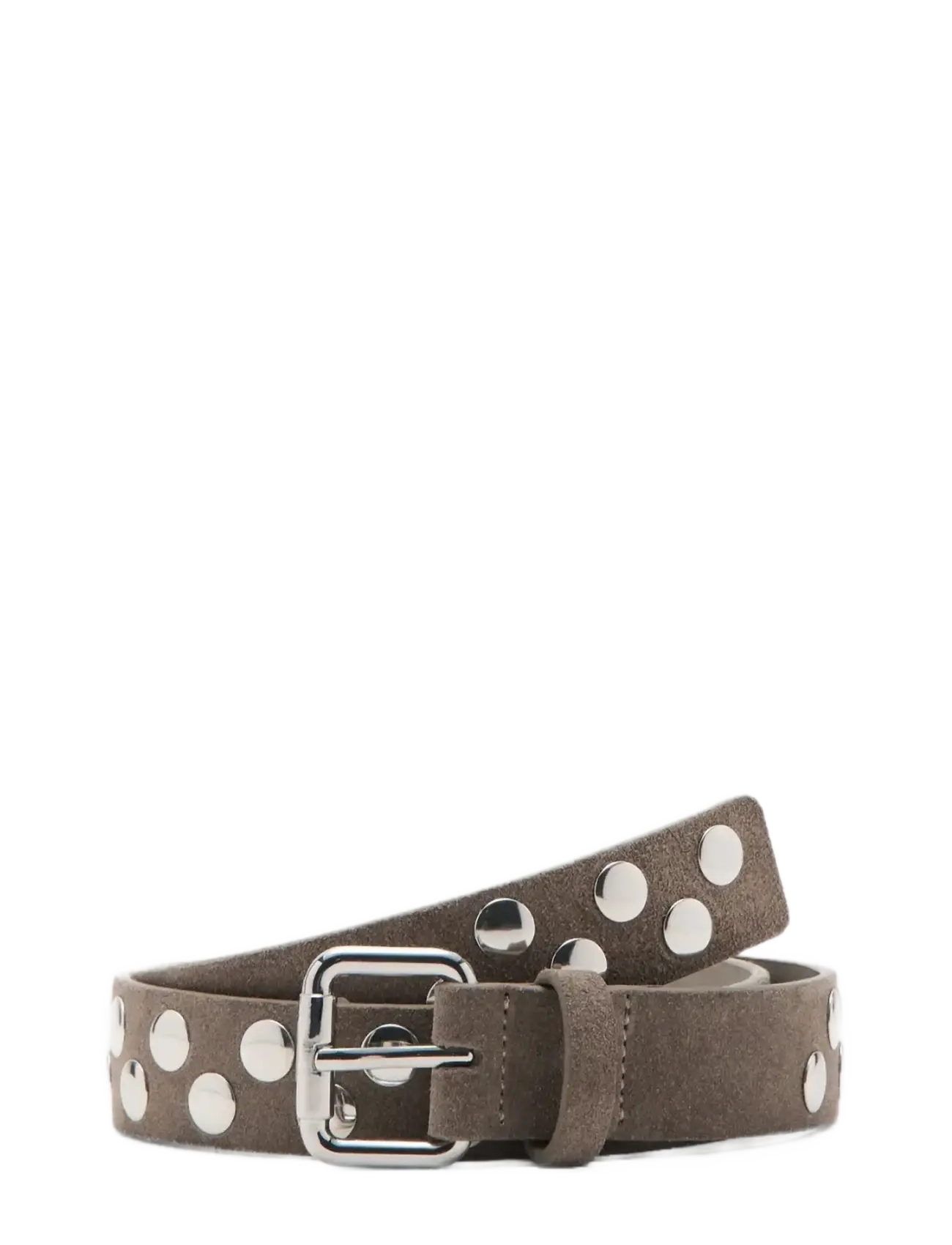 Mango Suede belt with studs - Bælter - MEDIUM BROWN / brown