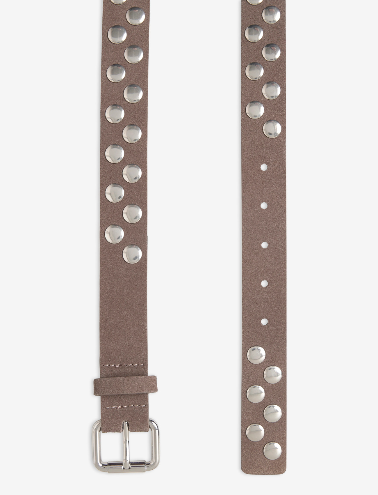 Mango - Suede belt with studs - laveste priser - medium brown - 1