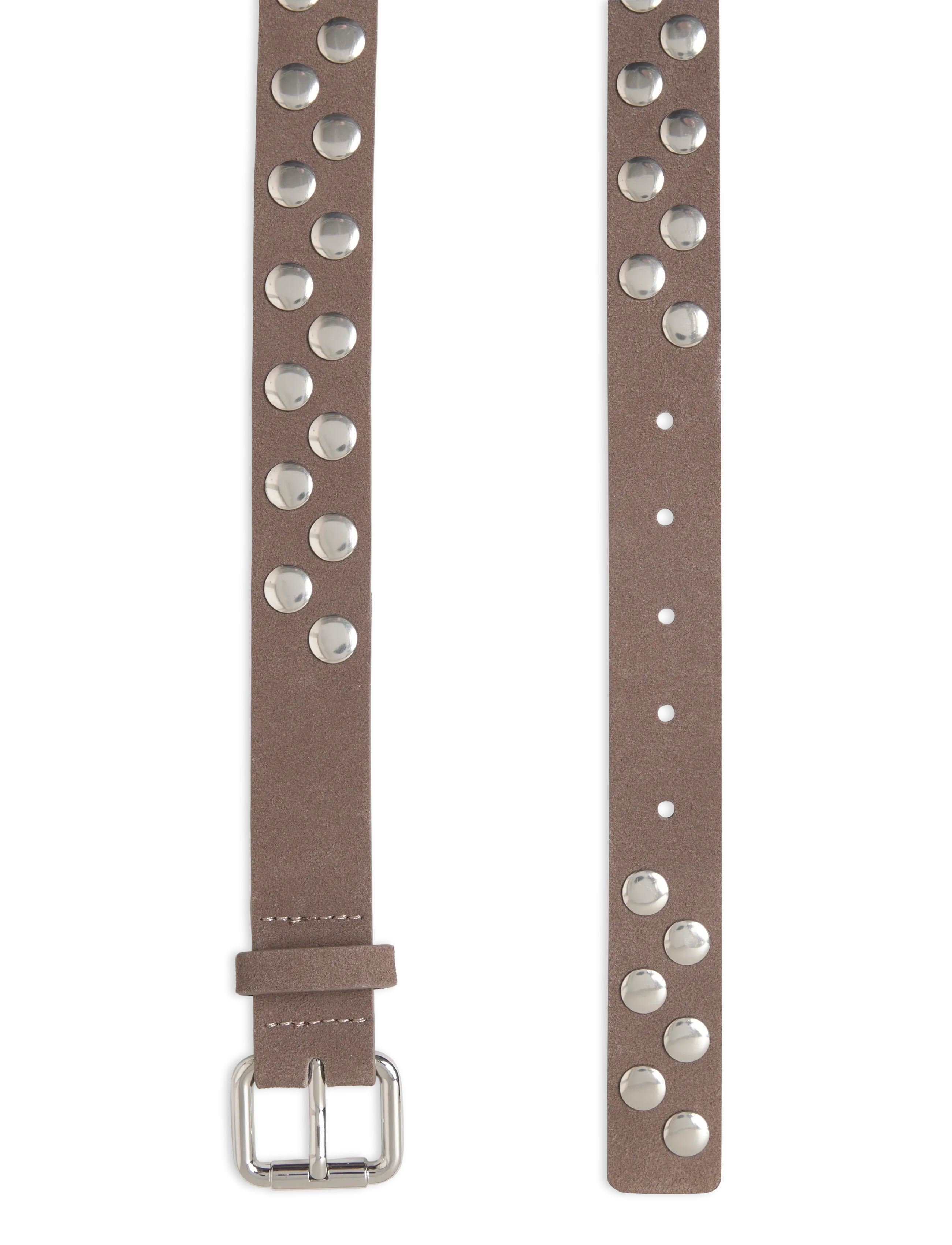 Mango - Suede belt with studs - lowest prices - medium brown - 1
