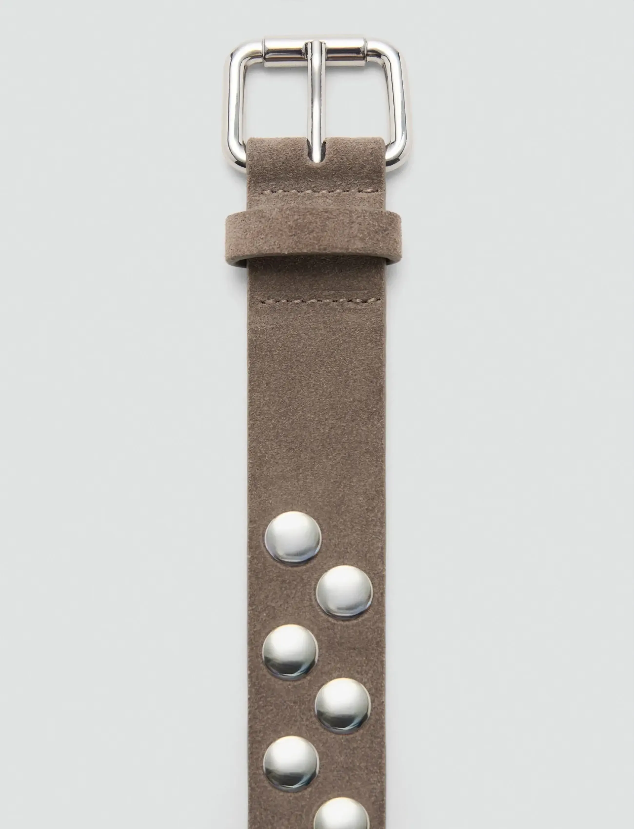 Mango - Suede belt with studs - lowest prices - medium brown - 3