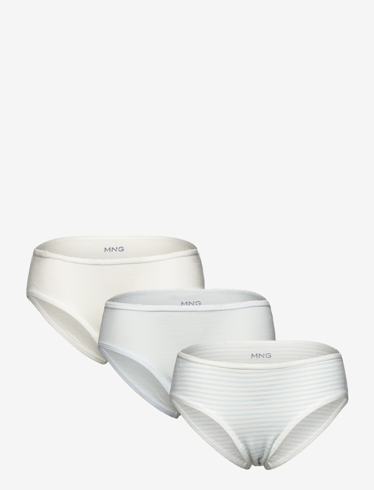 Mango - 3 pack cotton panties - trusser - lt-pastel blue - 0