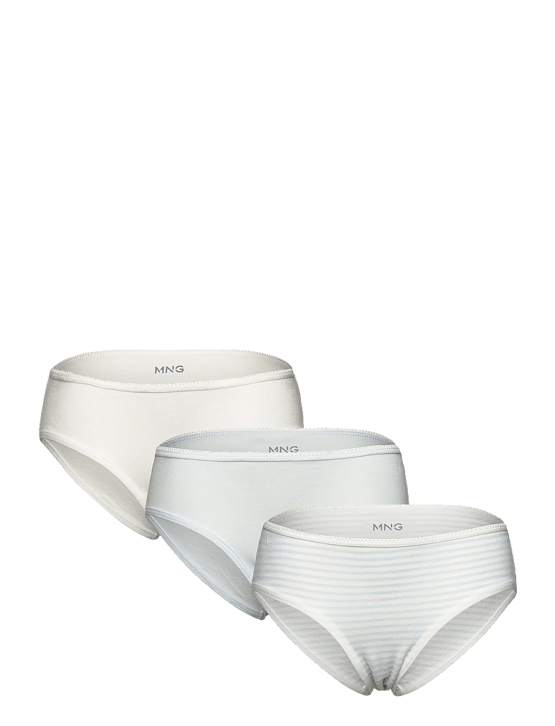 Mango - 3 pack cotton panties - trusser - lt-pastel blue - 0