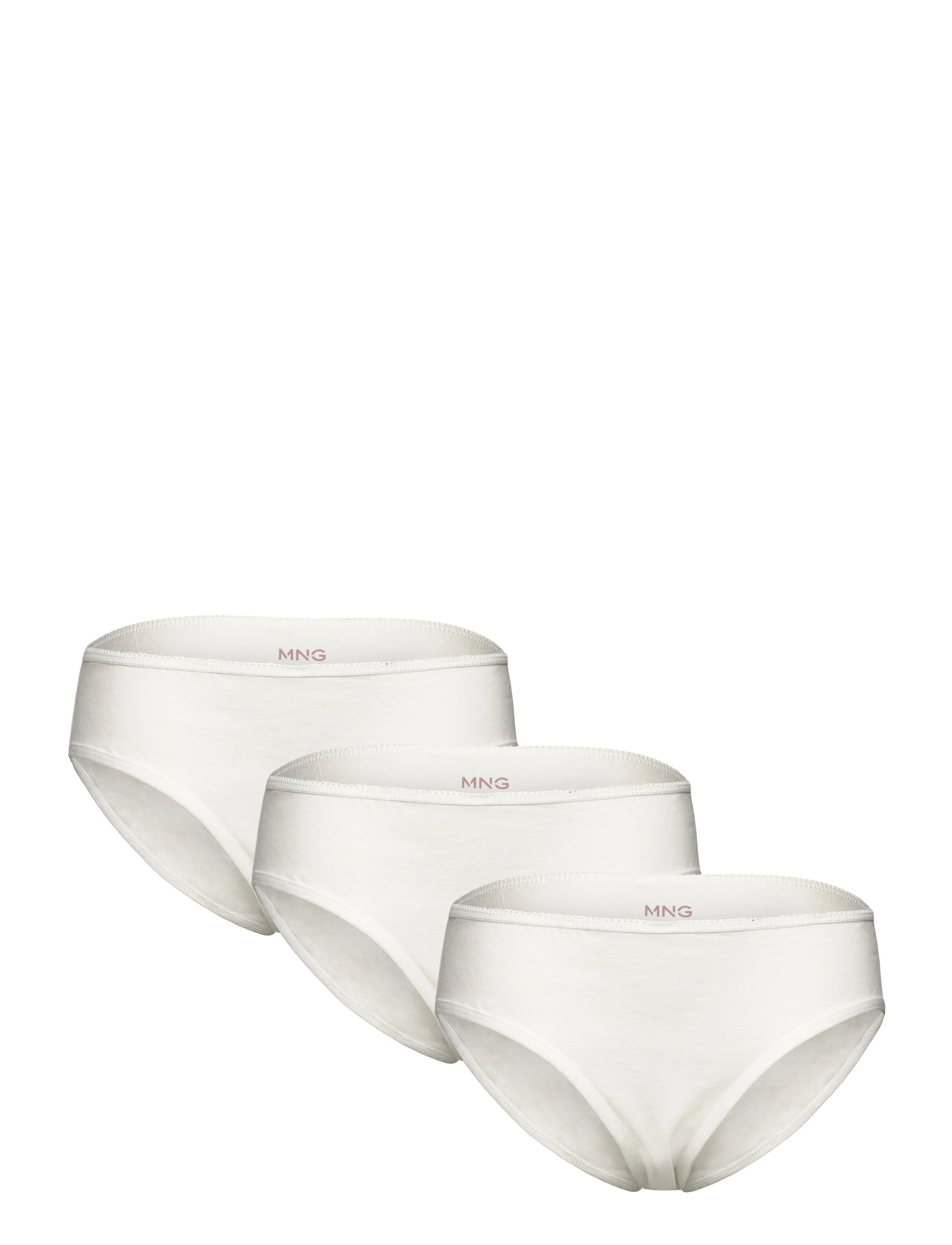 3 pack cotton panties - NATURAL WHITE