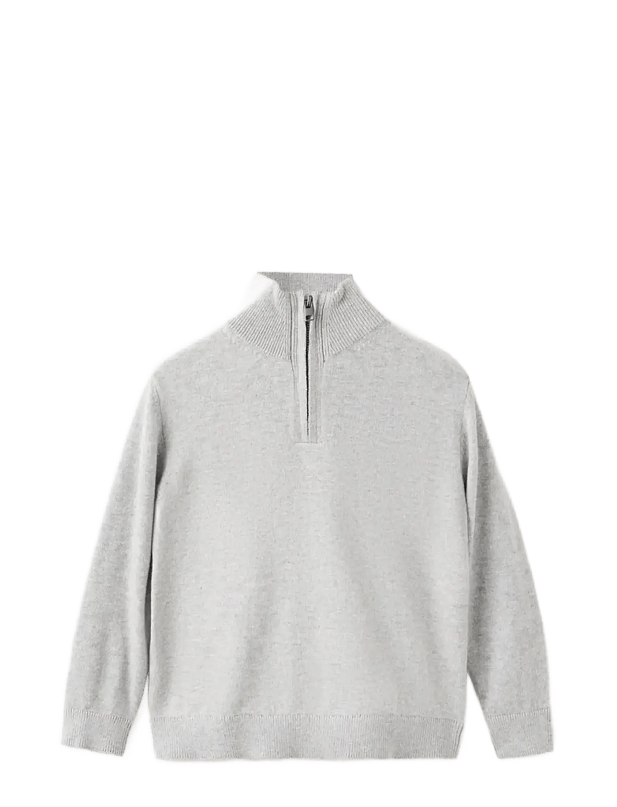 Mango - Perkins-neck sweater - stickade tröjor - medium grey - 0