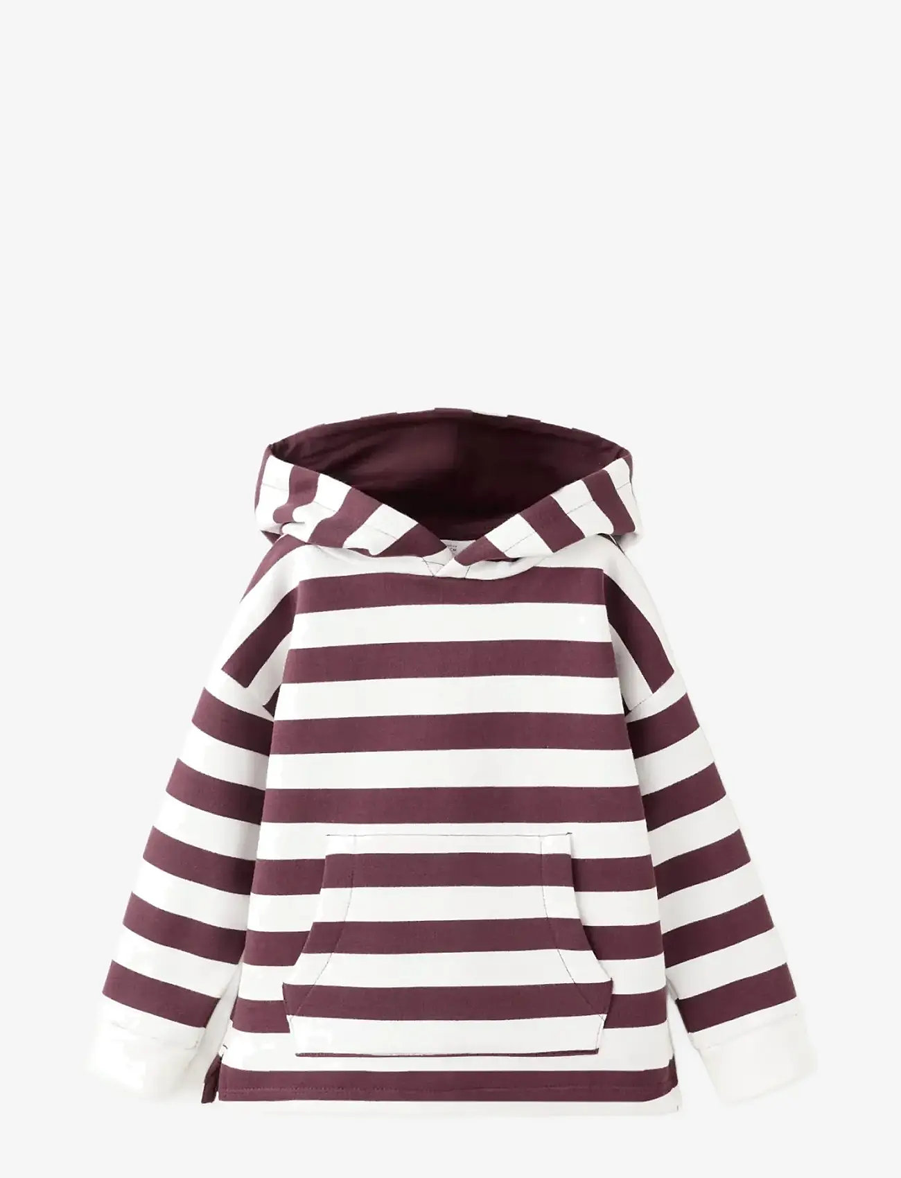 Mango - Striped hooded sweatshirt - hættetrøjer - dark red - 1