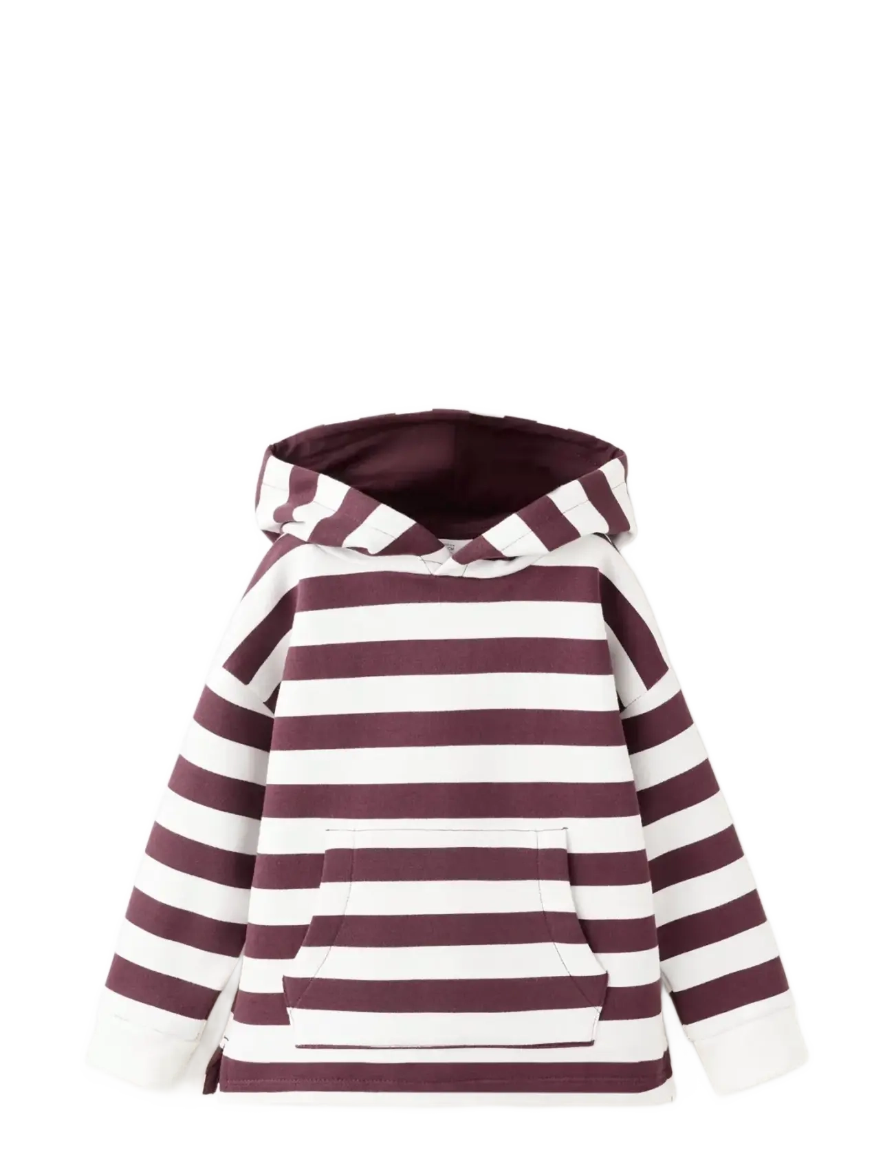 Mango Striped hooded sweatshirt - Kläder - DARK RED / burgundy