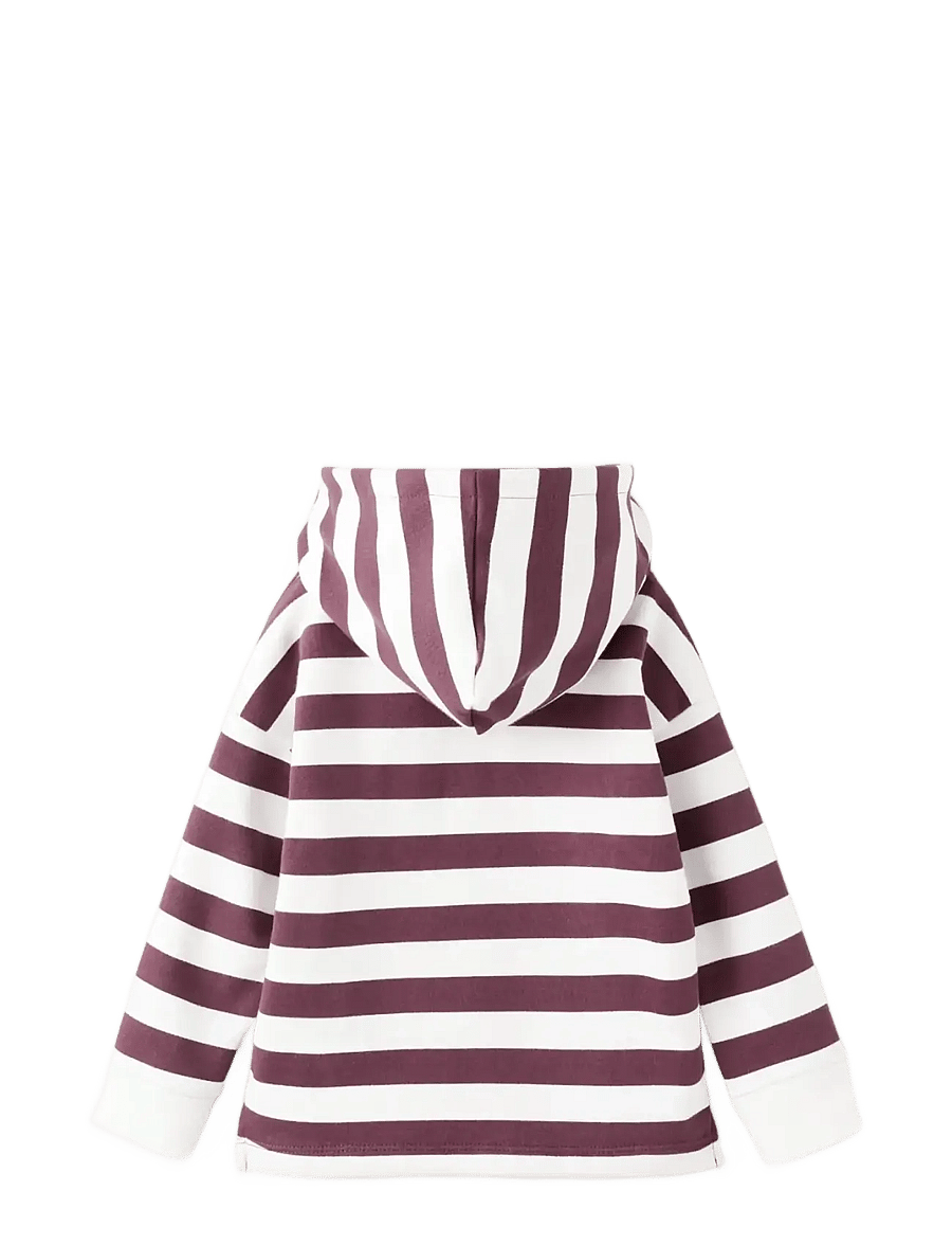Mango - Striped hooded sweatshirt - hættetrøjer - dark red - 2