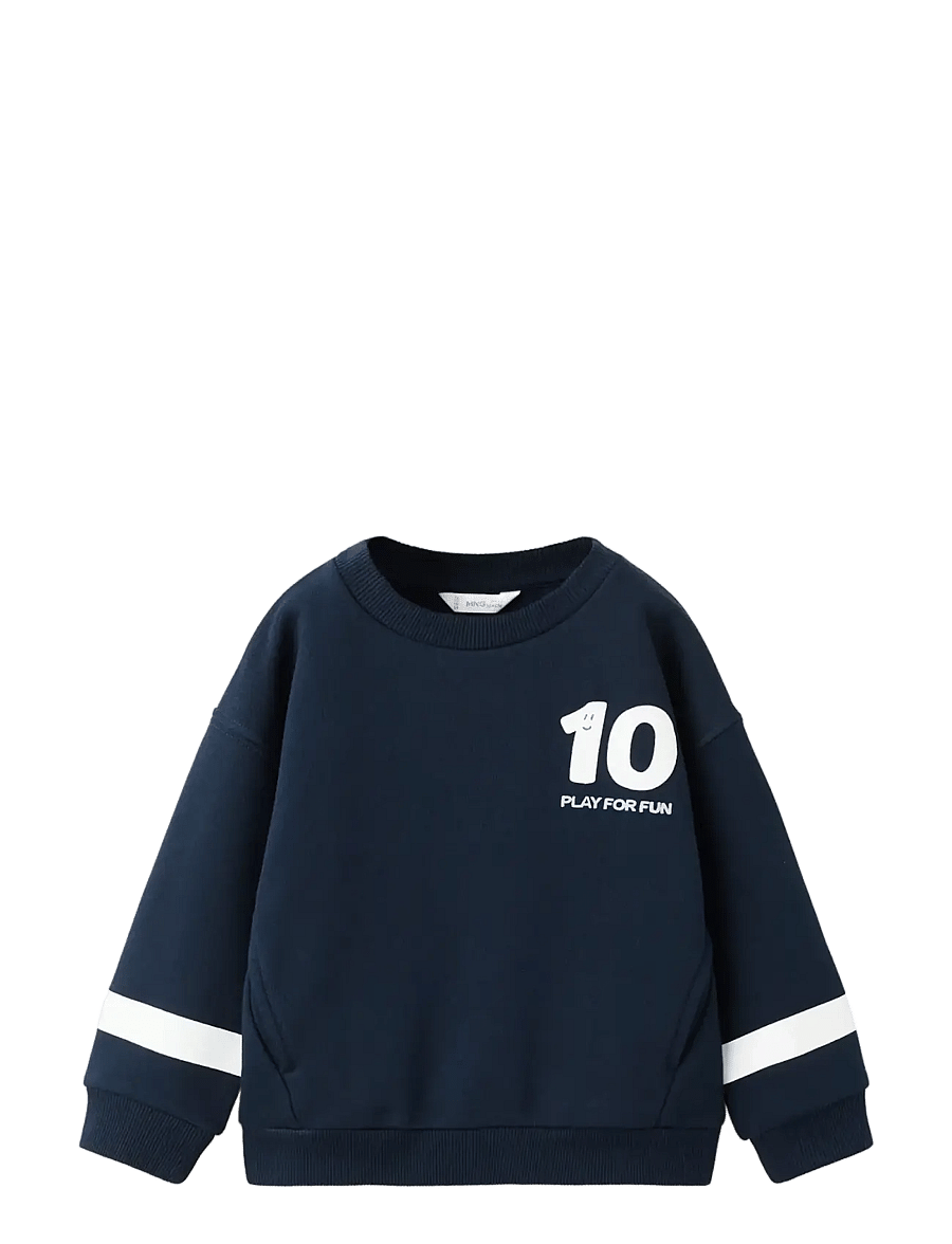 Mango - Printed cotton sweatshirt - sweatshirts - navy - 1