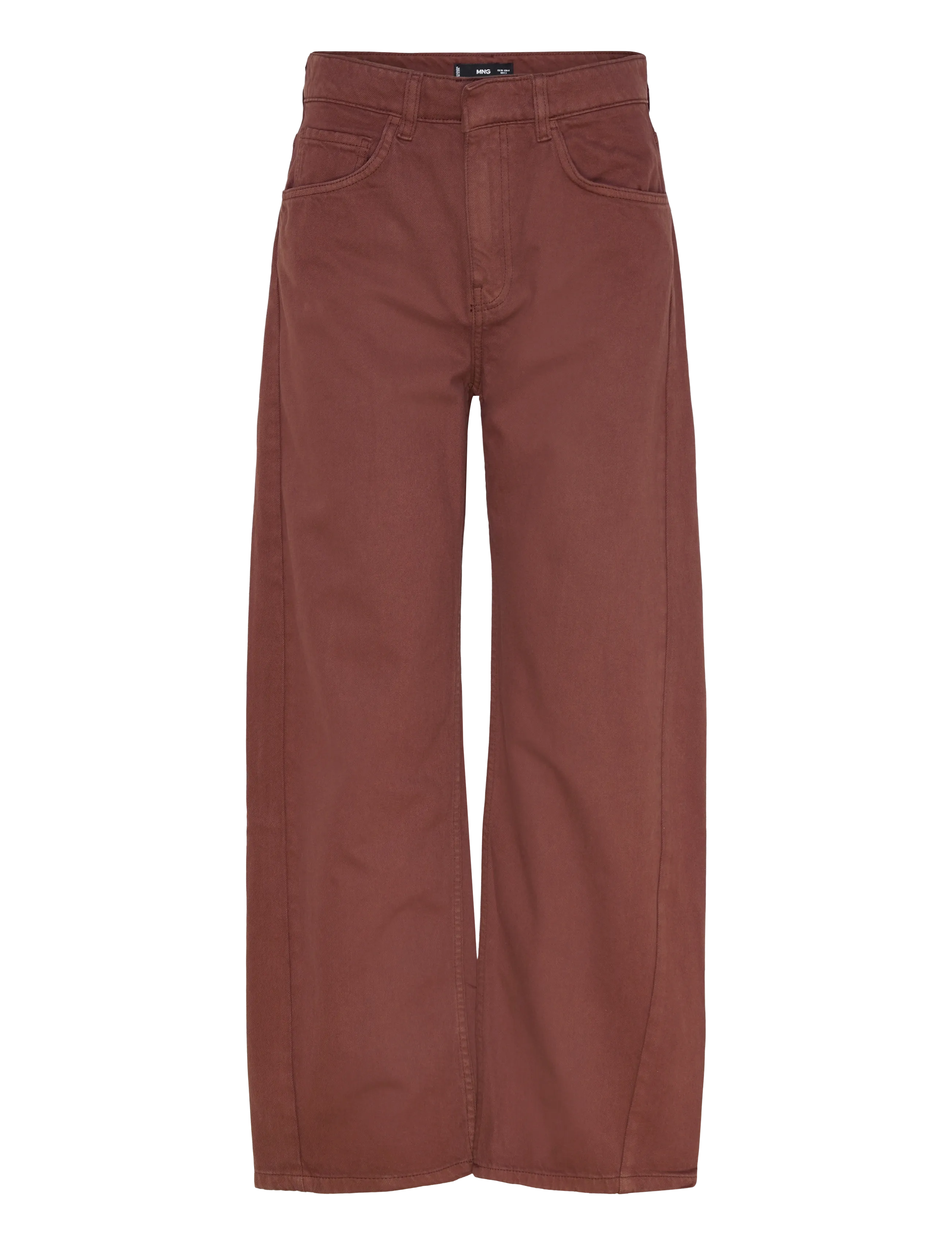 MANGO Mid-Rise Balloon Jeans Burgundy - 40 - Damen