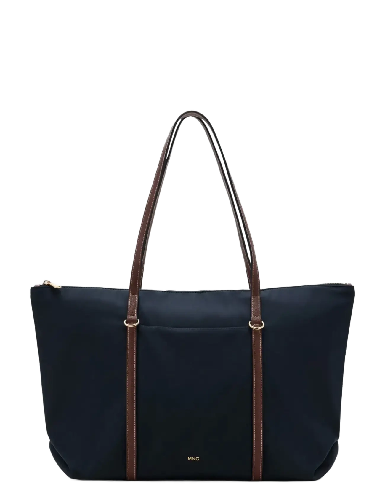 Mango Shopper bag with double handle - Väskor - NAVY / navy