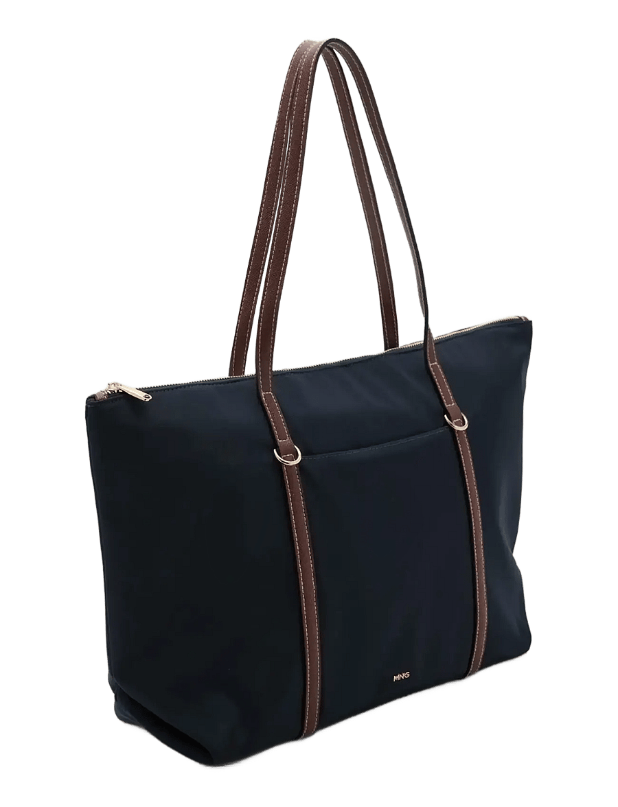 Mango - Shopper bag with double handle - navy - 1