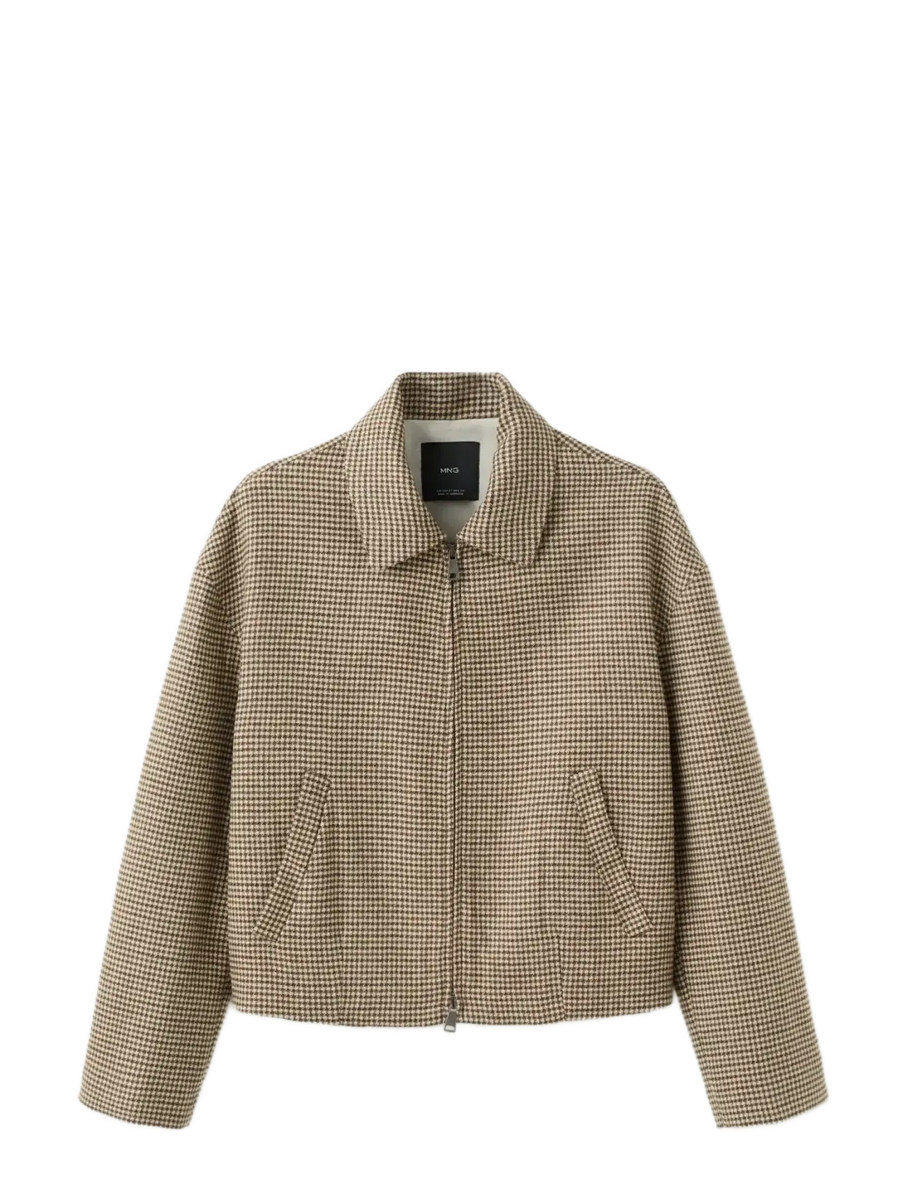 MANGO Houndstooth Jacke With Lapels Braun - XS - Damen