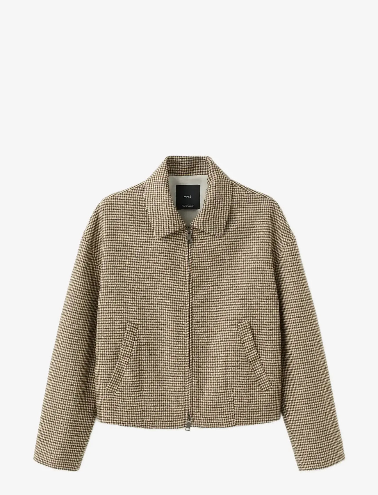 Mango - Houndstooth jacket with lapels - vårjackor - medium brown - 1