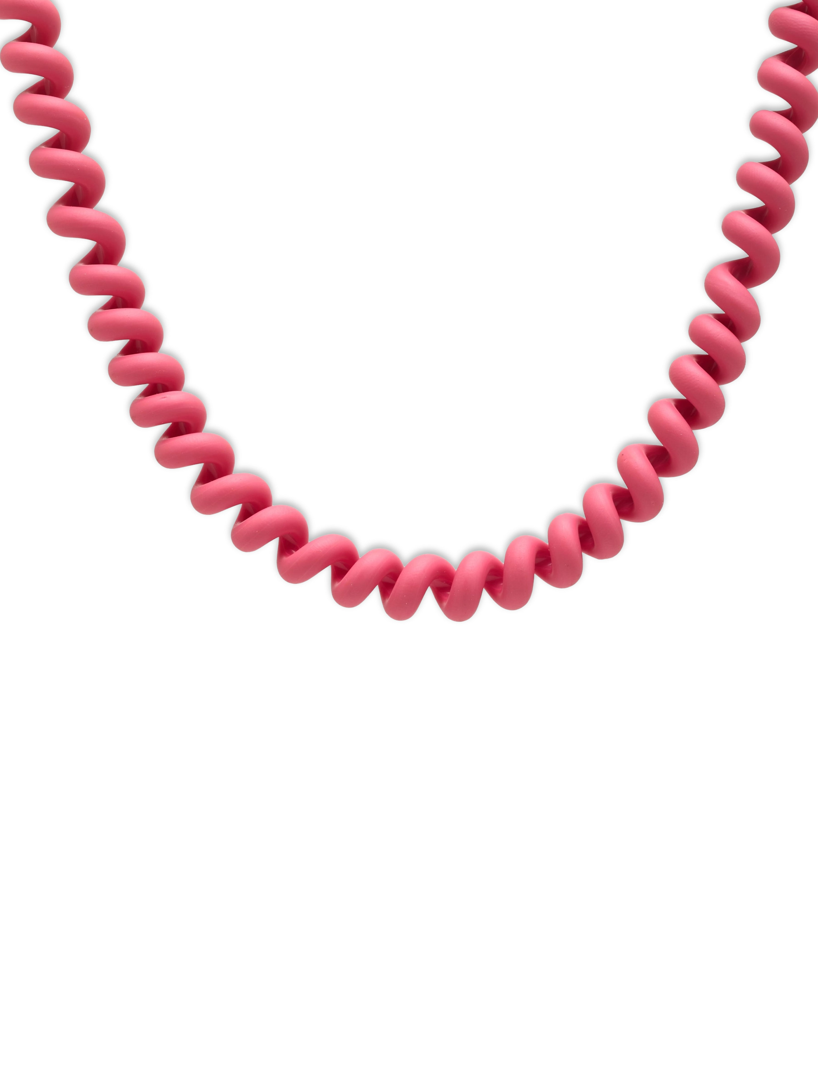 Mango - Clay necklace - pink fluor - 1